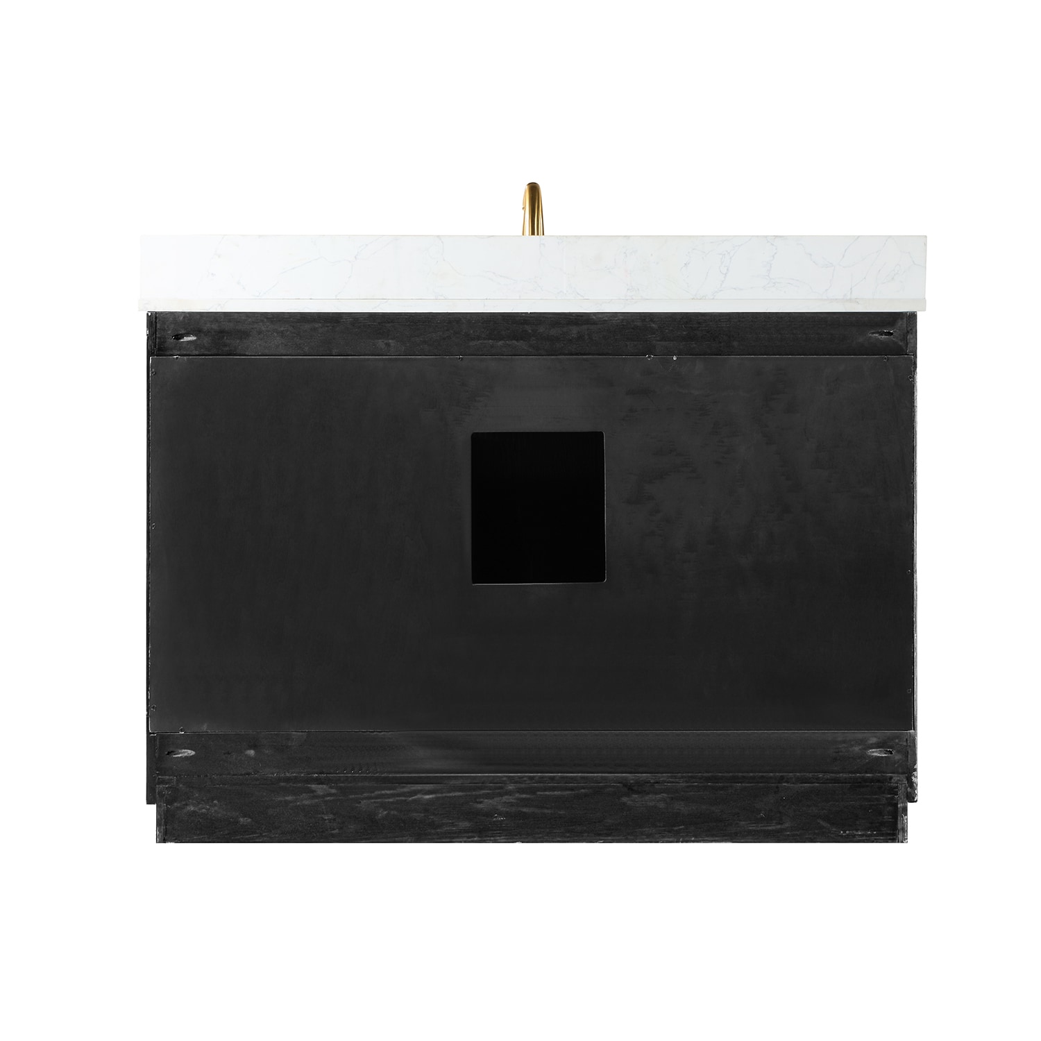 Gazsi 48" Black Oak Vanity with White Stone Top