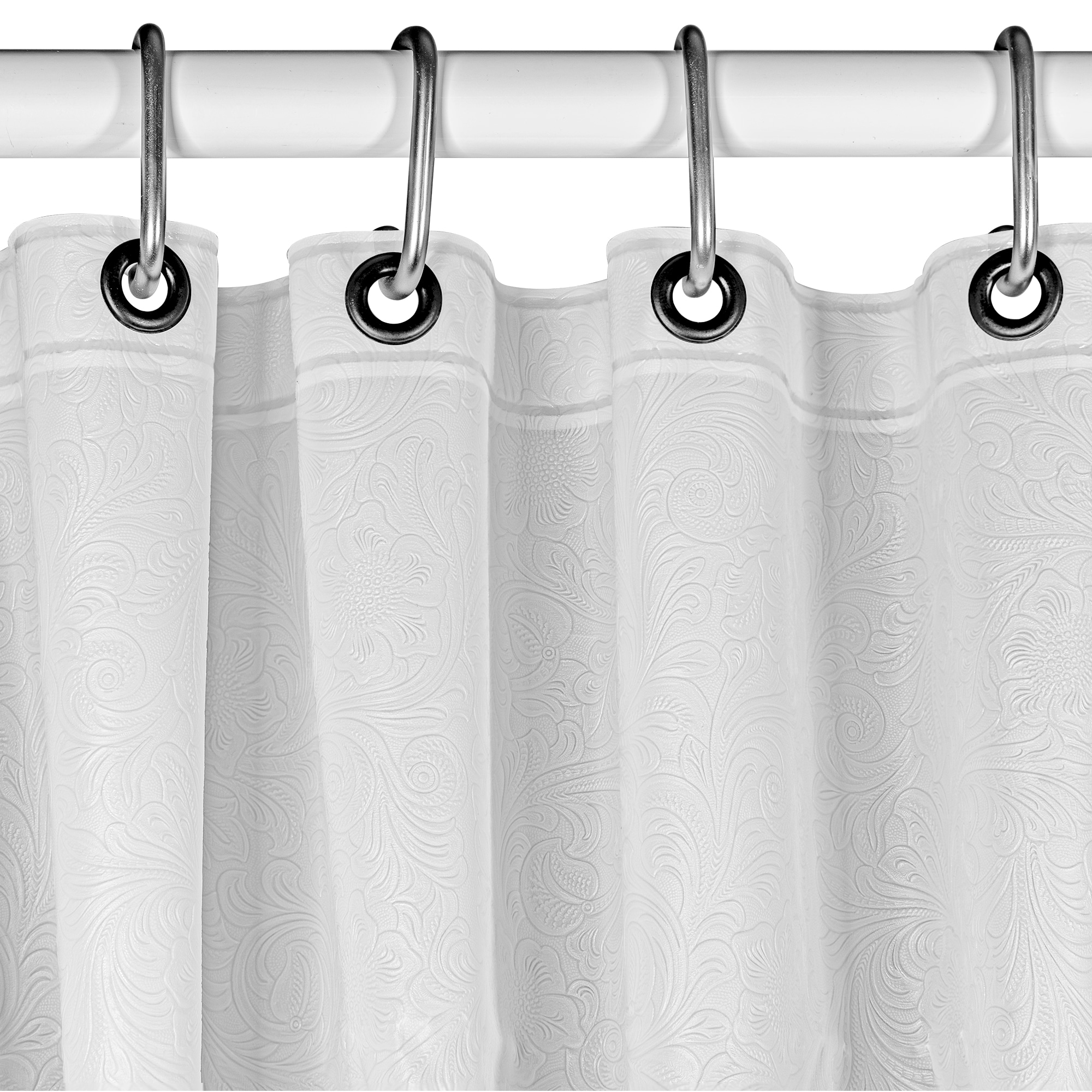 Moorefield LS422FCL 72-in W x 72-in L Flower Clear Floral Mildew Resistant EVA/PEVA Shower liner