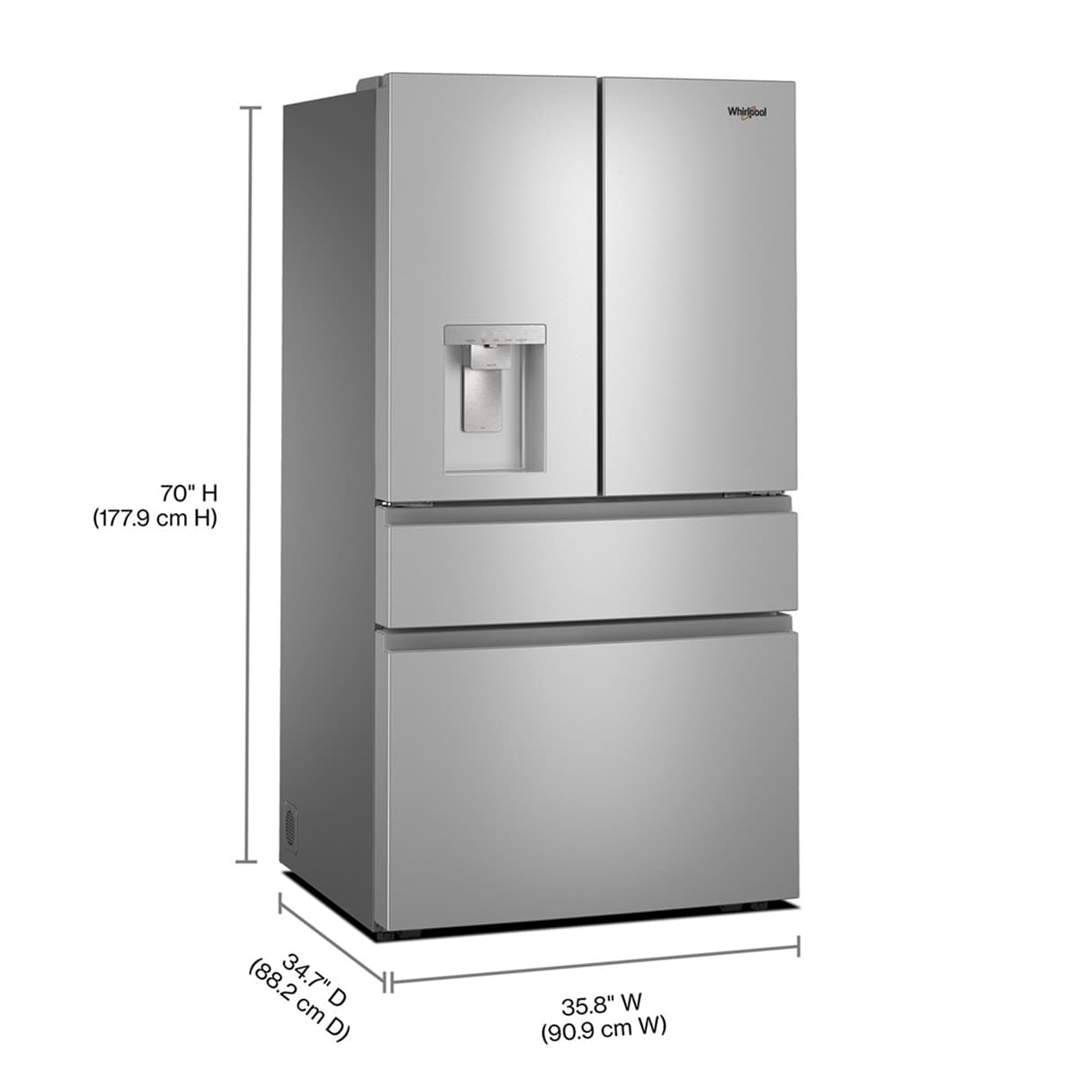 Whirlpool Standard-Depth 28.9-cu ft 36-in Wide French Door Refrigerator with Dual Ice Maker ( Fingerprint-Resistant Stainless Finish ) ENERGY STAR Certified Sansujyuku sansujyuku.com