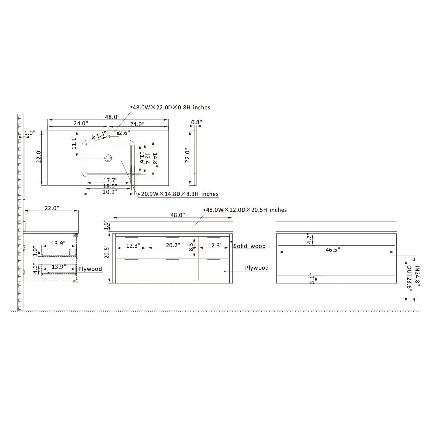 Altair 547048-CR-AW-NM Bath-Vanity-Combo - View #10
