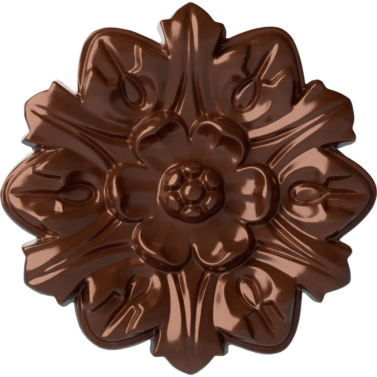 Ekena Millwork CM07EMCPS Emery Leaf 7.625-in W x 7.625-in L Copper Penny Polyurethane Ceiling Medallion
