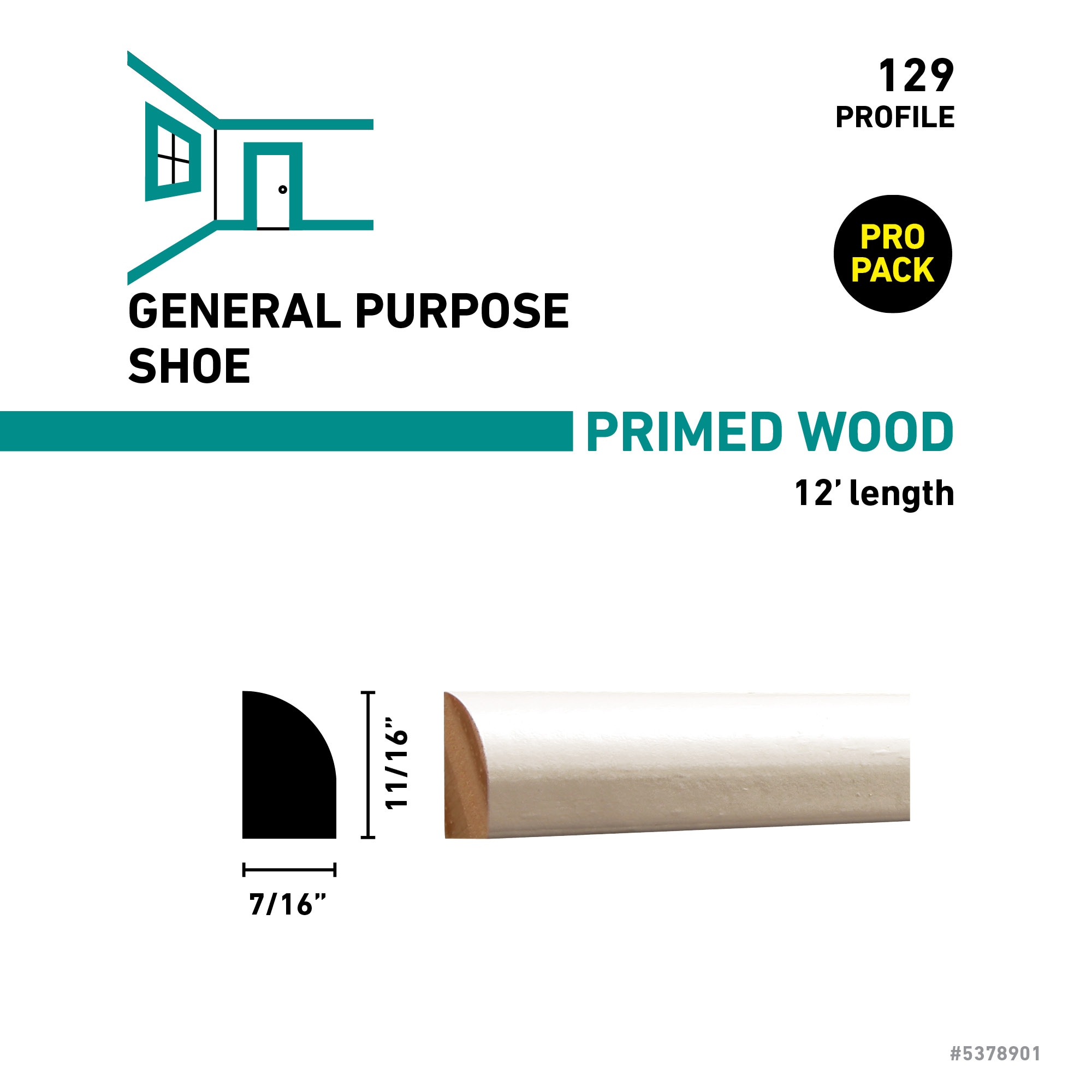 RELIABILT P129 12 FJPMD Quarter-Round-Moulding - View #3
