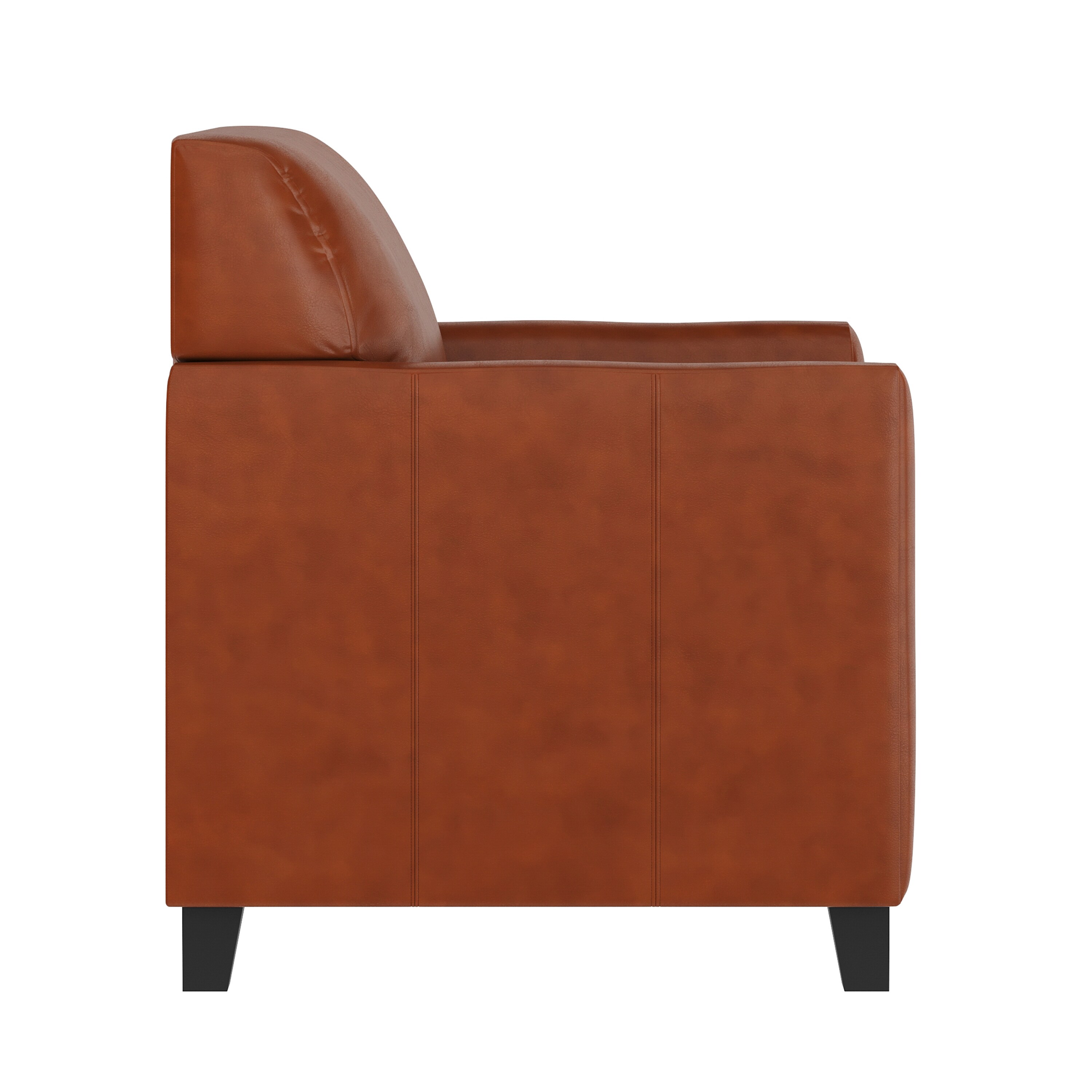 Cognac LeatherSoft Modern Reception Chair with Hardwood Frame