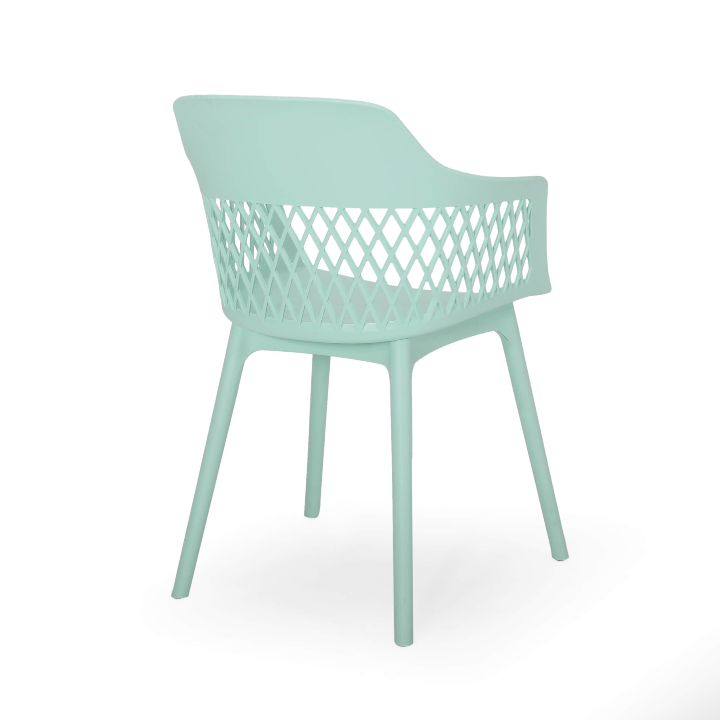 Mint Polypropylene Resin Modern Outdoor Dining Chair Set