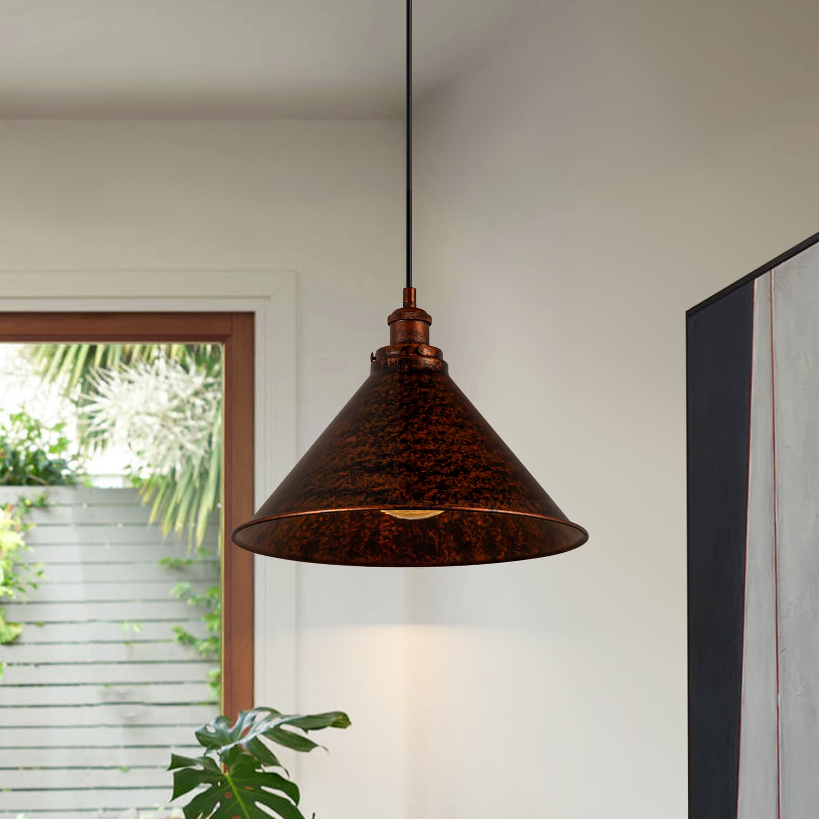 EDISLIVE Y81010000057038 Gabby Antique copper Farmhouse Cone Medium Hanging Pendant light