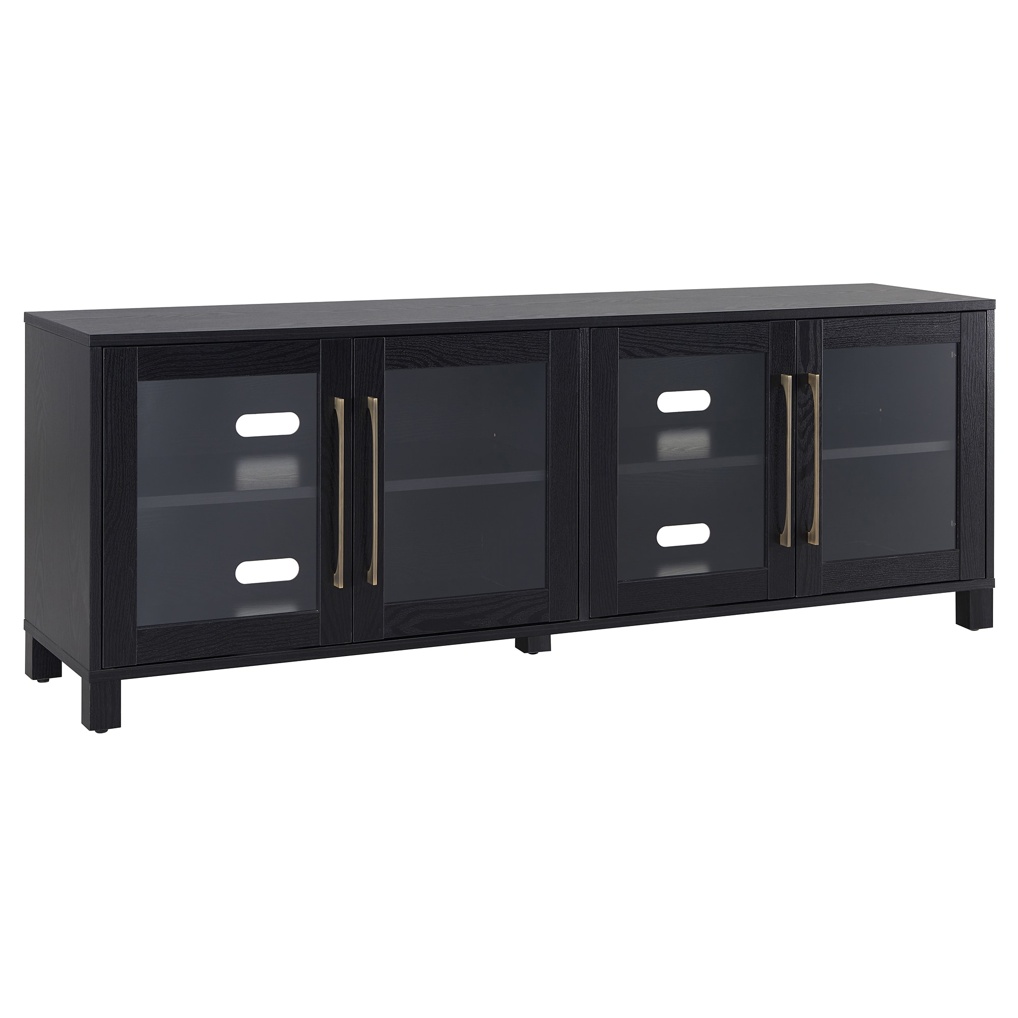 Hailey Home TV1366 Quincy Transitional Black Grain TV stand ( Accommodates TVs more than 70-in )