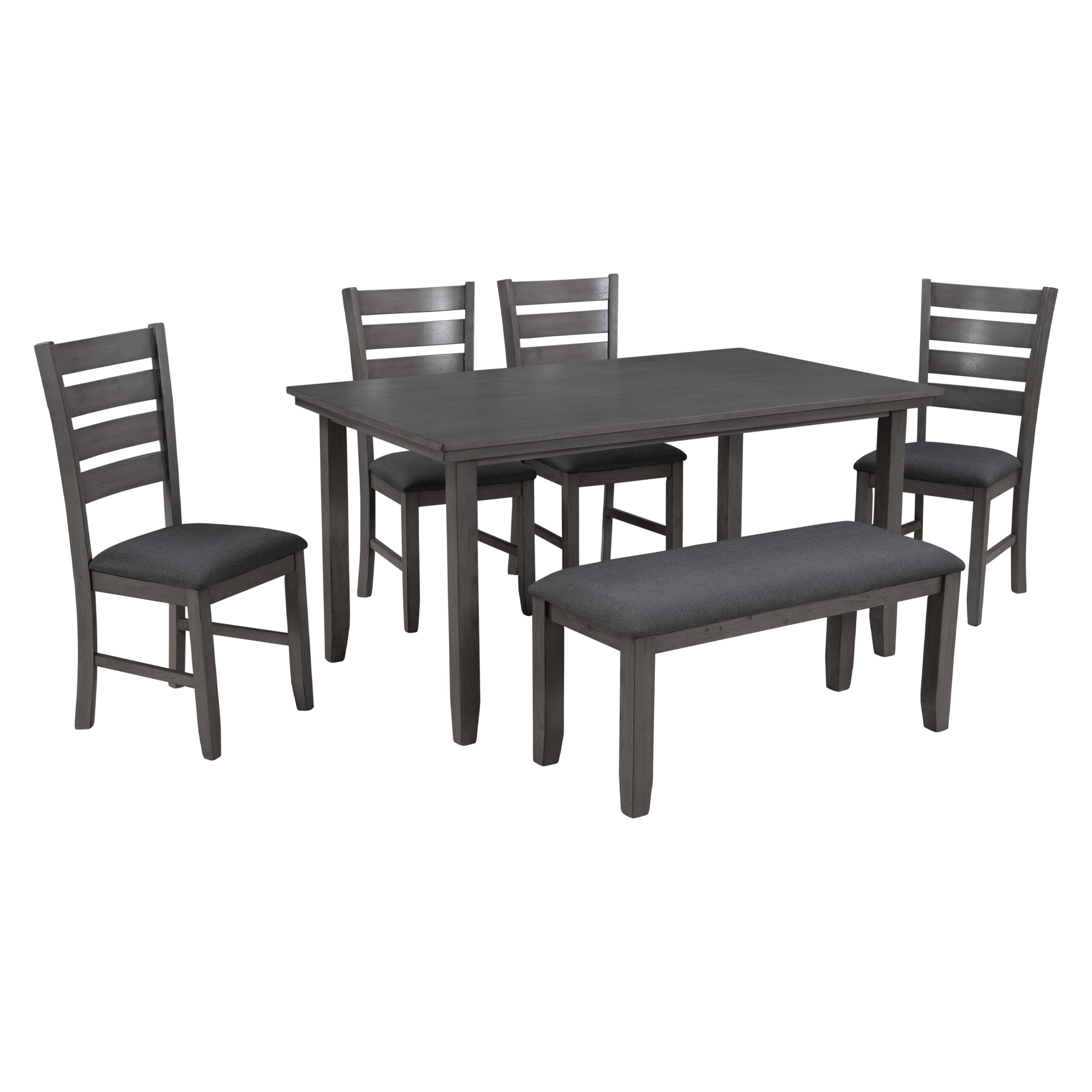 Siavonce XH52AAE Gray Contemporary/Modern Dining Room Set with Rectangular Table ( Seats 6 )