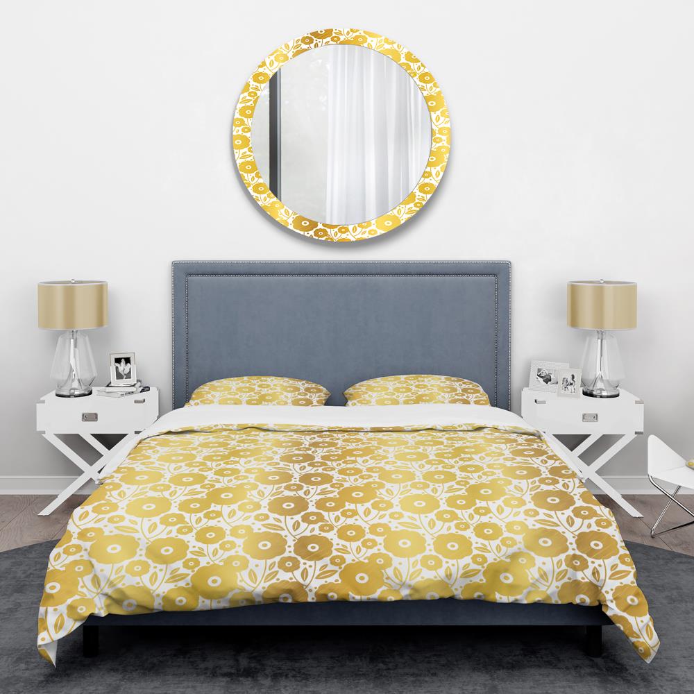 Designart BED24296-Q 3 -Piece Yellow Queen Duvet cover Set