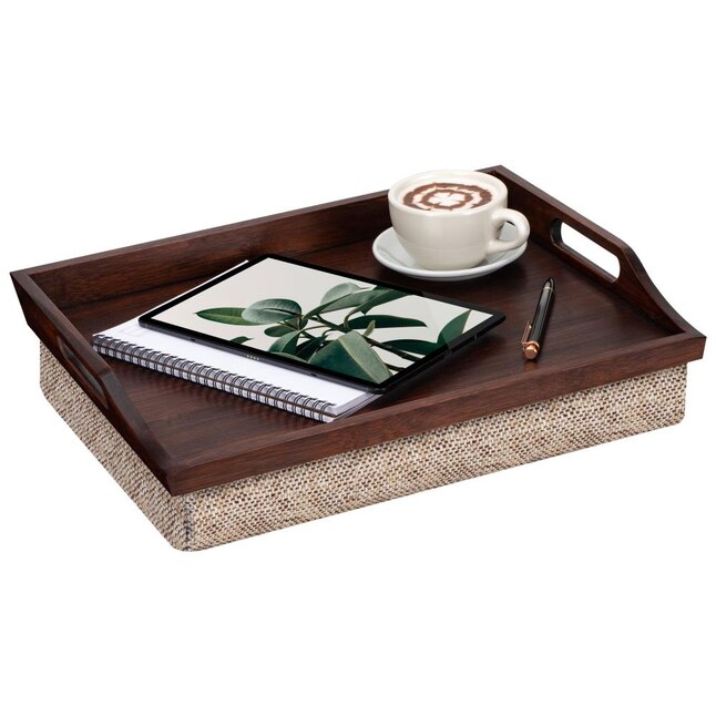 Rossie Home Bamboo Lap Tray with Pillow, Espresso