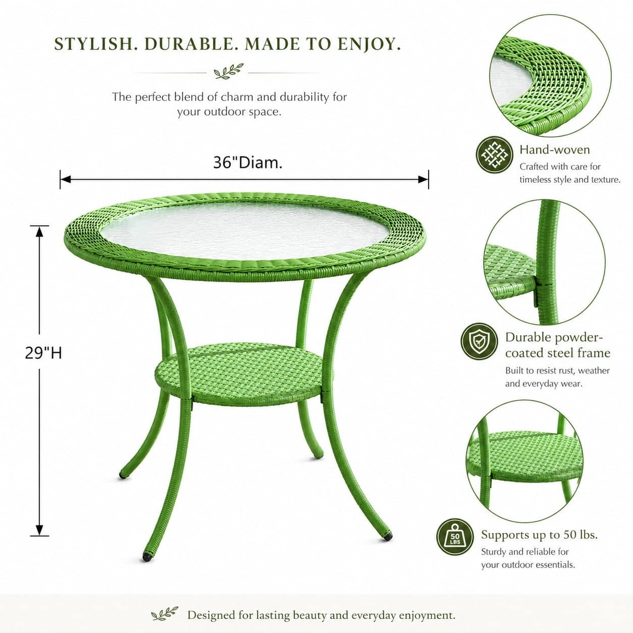 BrylaneHome 196391347739 Patio-Tables - View #3