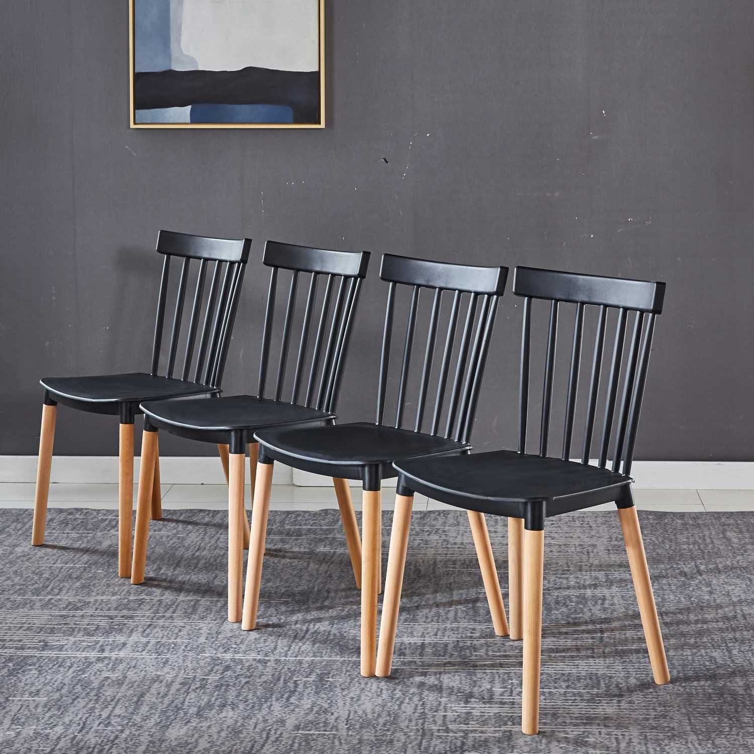 JASMODER W23438229 Modern Matte Black Linen Accent Chair