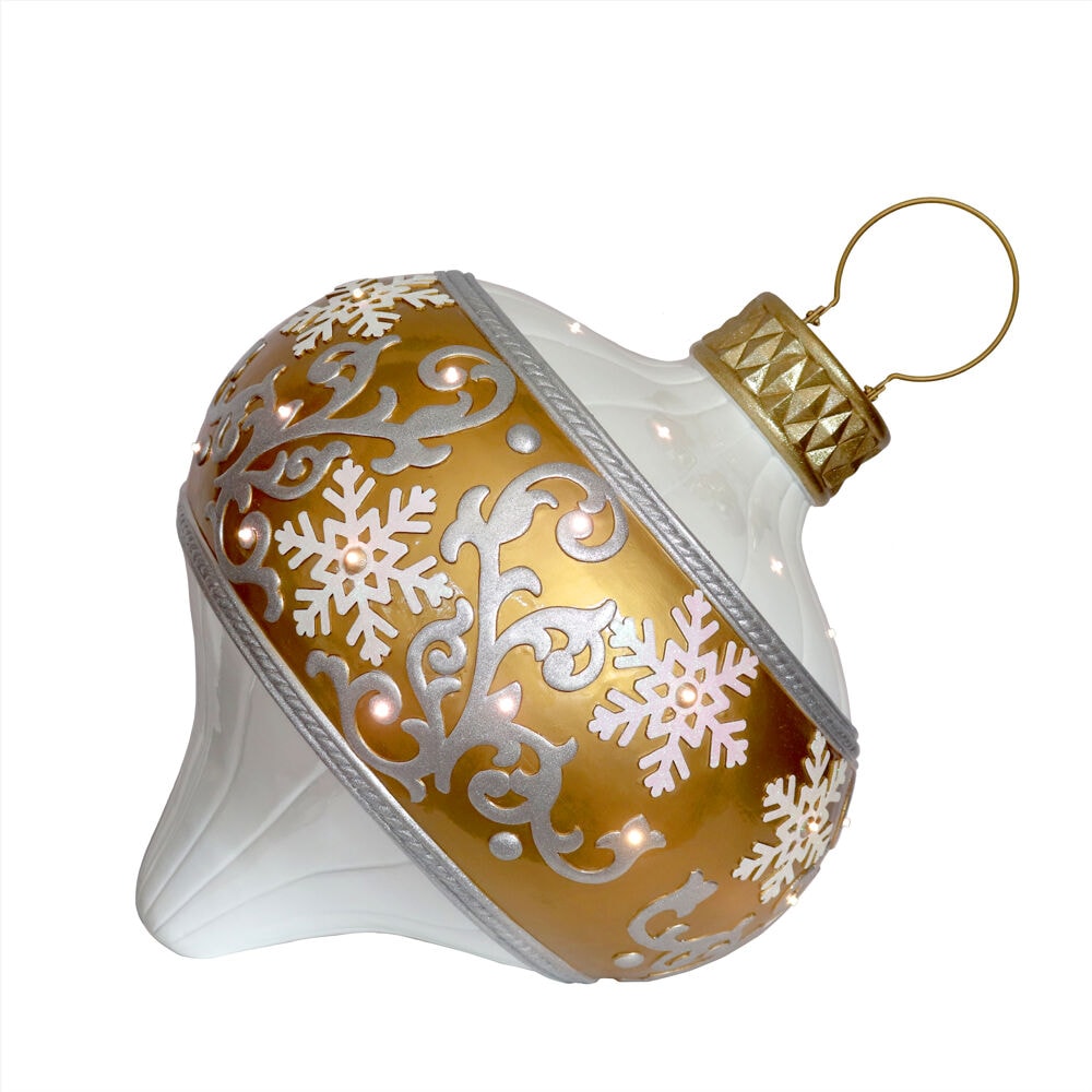 Fraser Hill Farm FFRS029-ORN1-GLD 28.75-Inches Freestanding Ornament Free standing decoration with White LED Lights