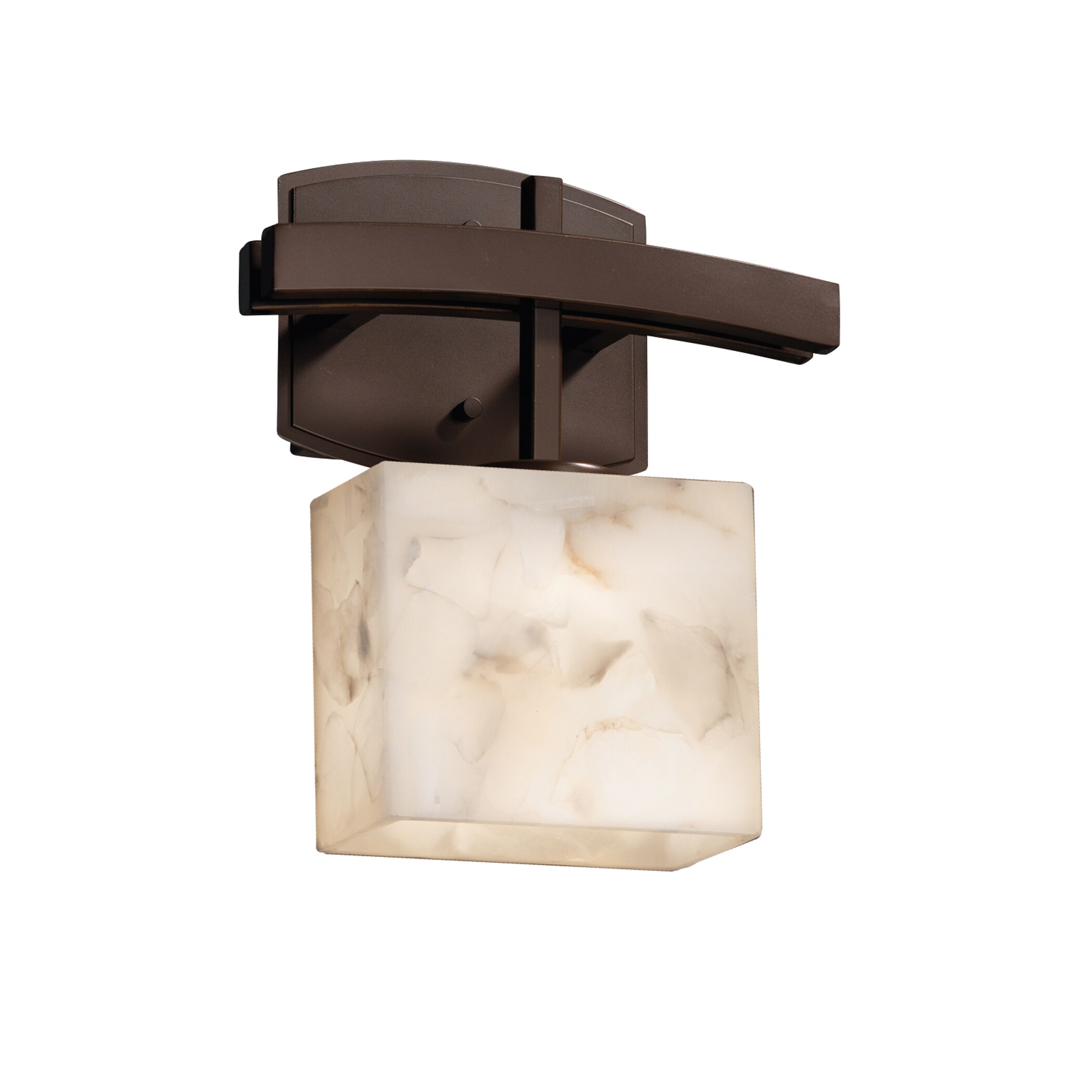 Justice Design Group ALR-8597-55-DB-LED1 Alabaster Rocks 9-in W 1-Light Dark Bronze Transitional LED Wall Sconce