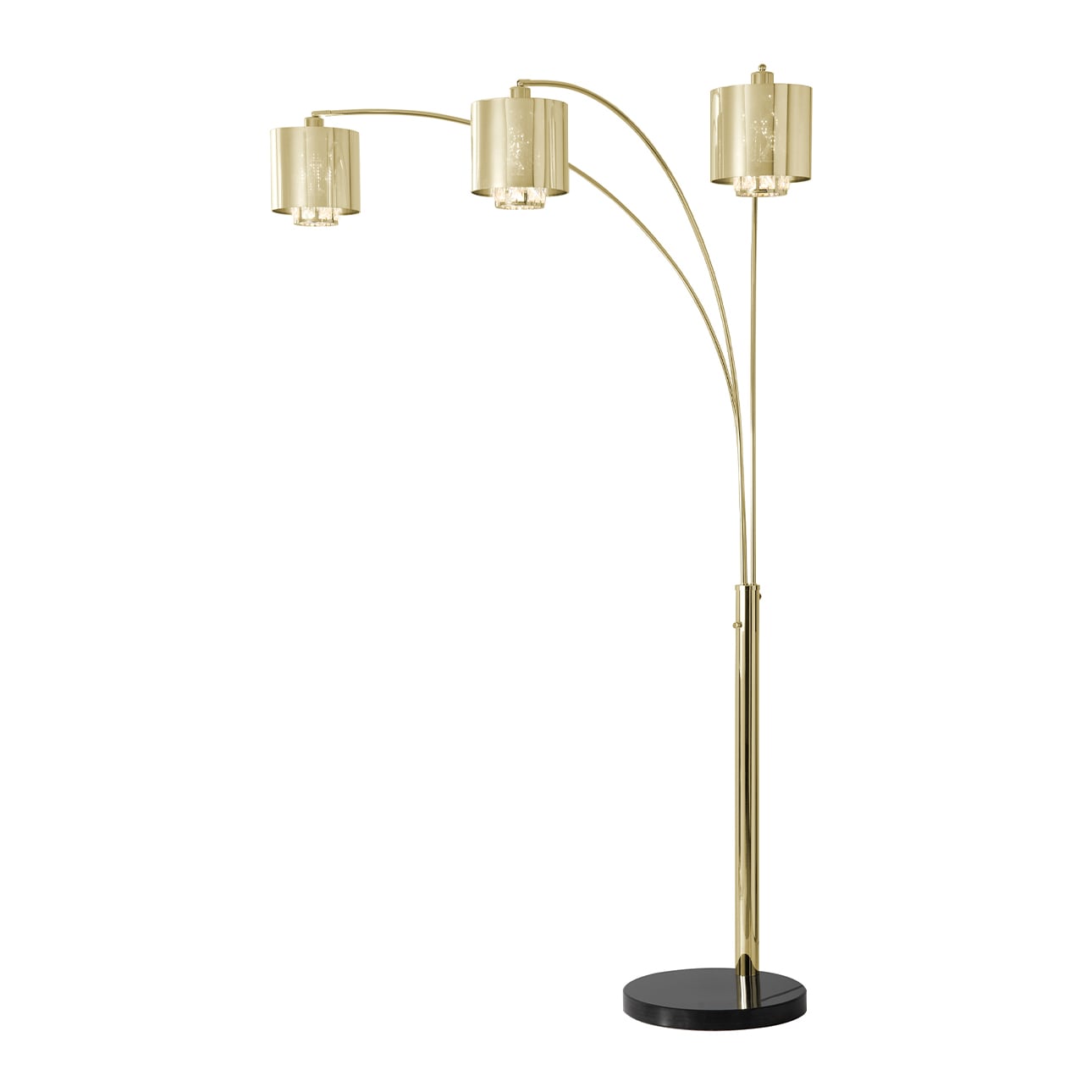 NOVA of California 23263WB Lamp 90-in Silver Arc Floor Lamp with Crystal Shade