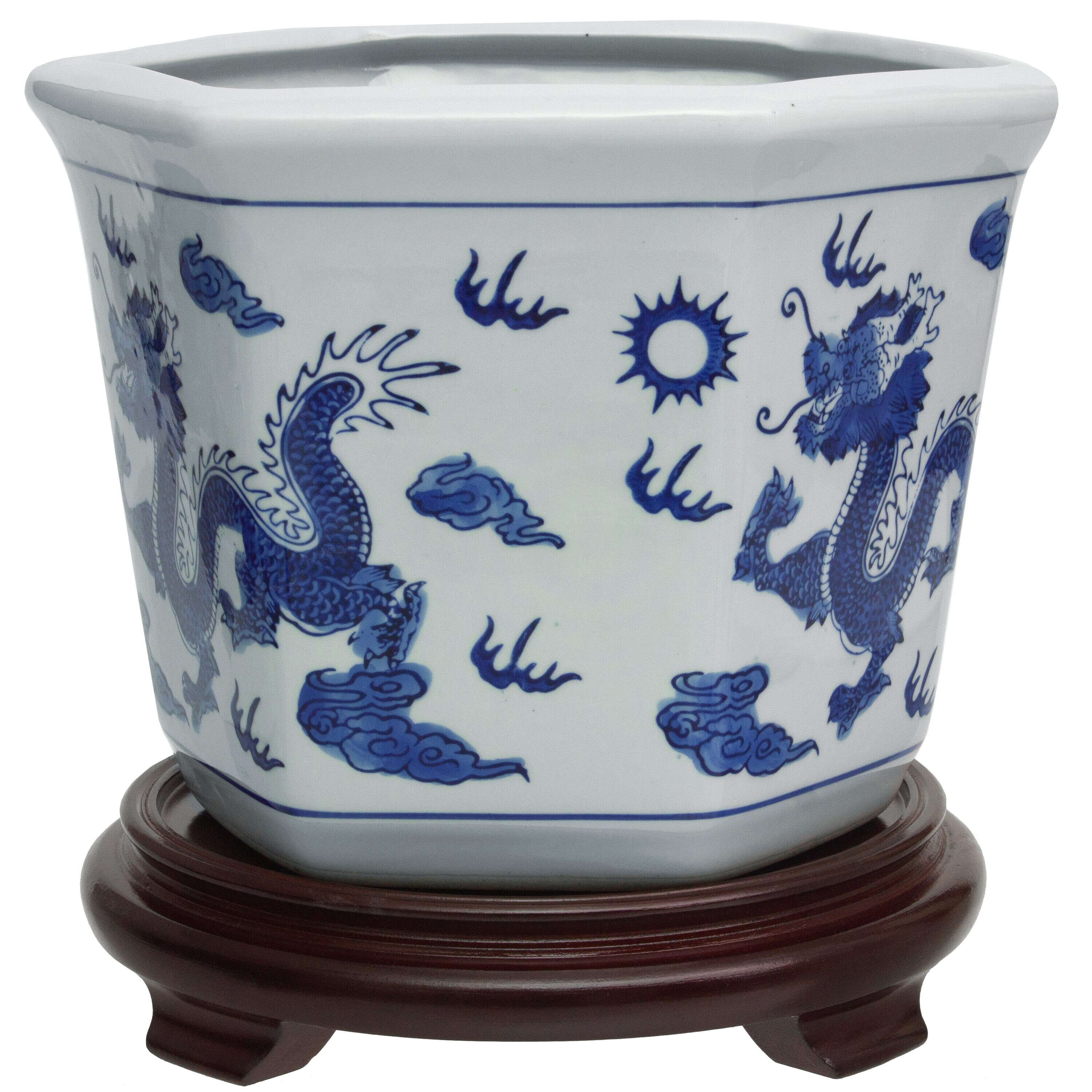Oriental Furniture BW-FLOWER-DRG1 Planter-Window-Box - View #2