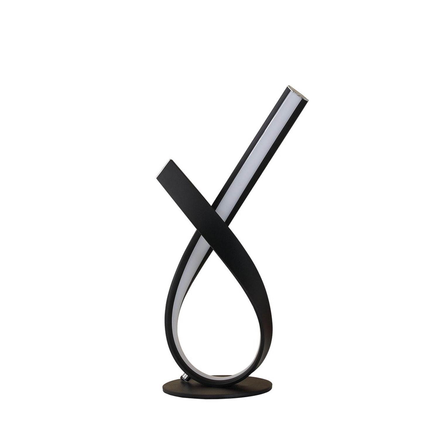 Streamdale 17'' Abstract Upright Ribbon Bow LED Black Metal Table Lamp