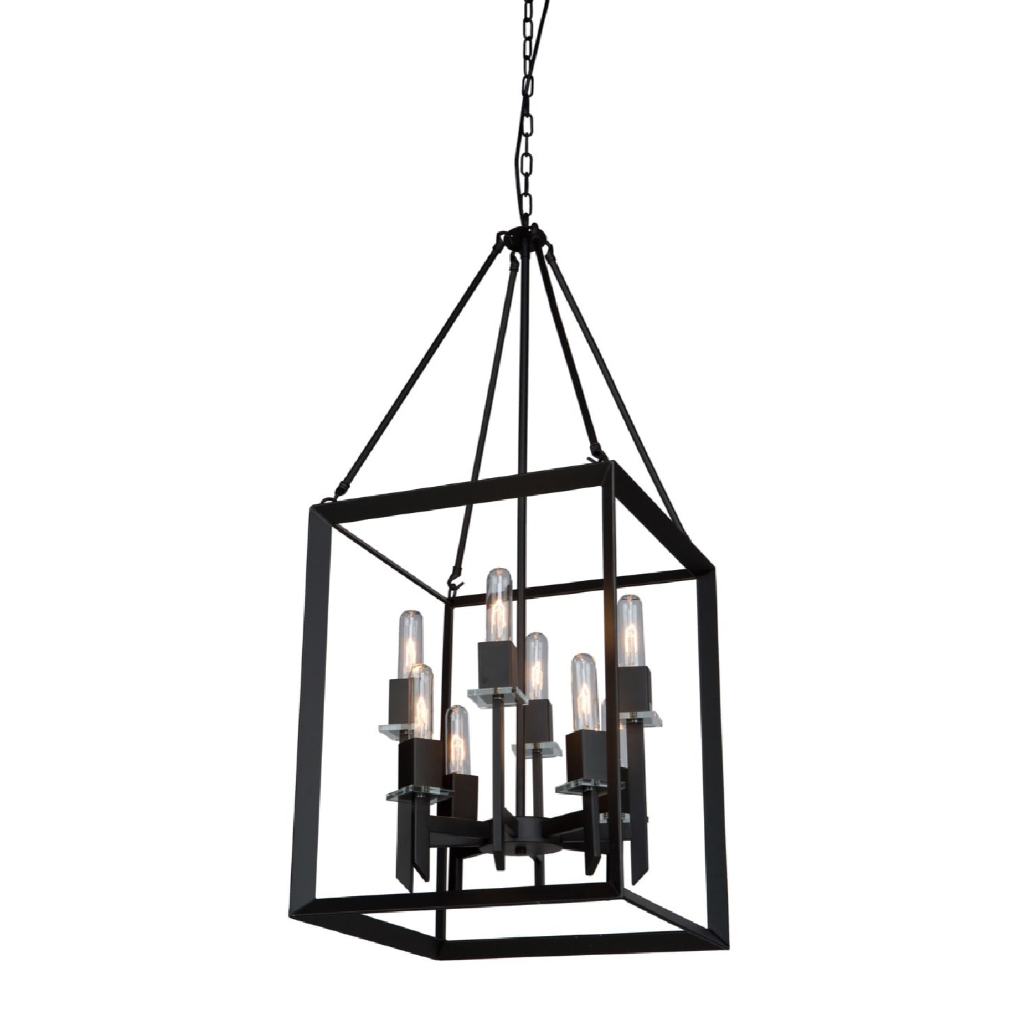 ARTCRAFT AC10068 Vineyard 8 -Light Matte Black Transitional For Use in Bedrooms, Dining Rooms, Foyers, Kitchens, Living Rooms Chandelier