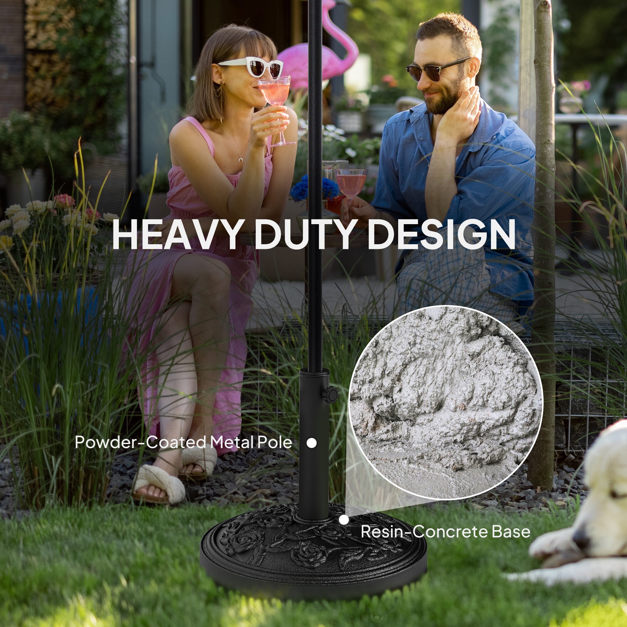 Outsunny 84D-360V00BK Umbrella-Bases - View #6