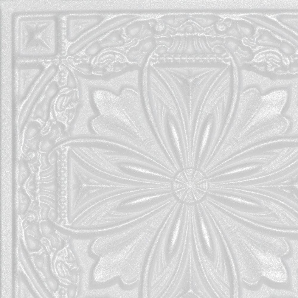 A La Maison Ceilings 1.67-ft x 1.67-ft Lucas's Shield Plain White ...