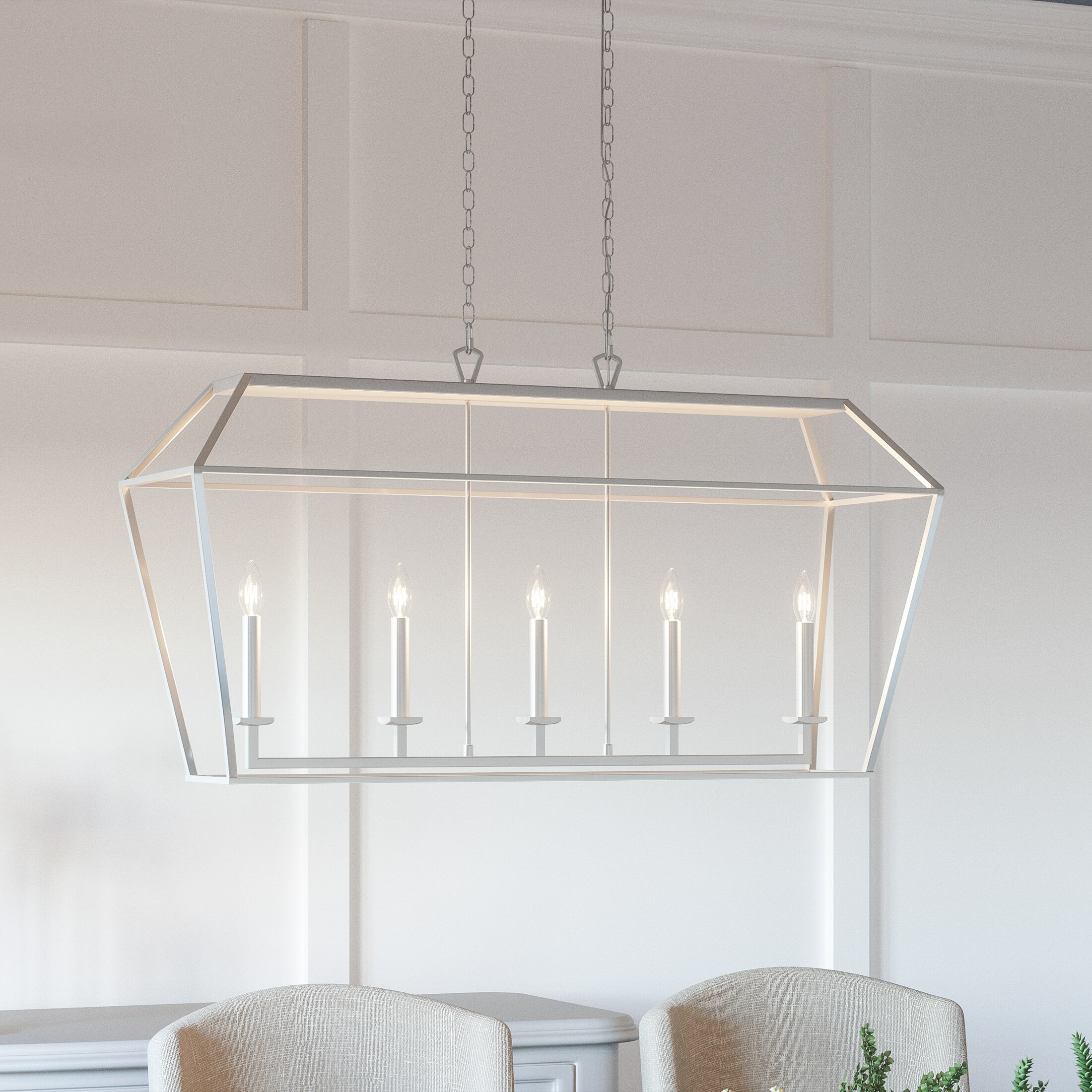 Quoizel AVY542PK Aviary 5-Light Polished Nickel Transitional Damp Rated Chandelier
