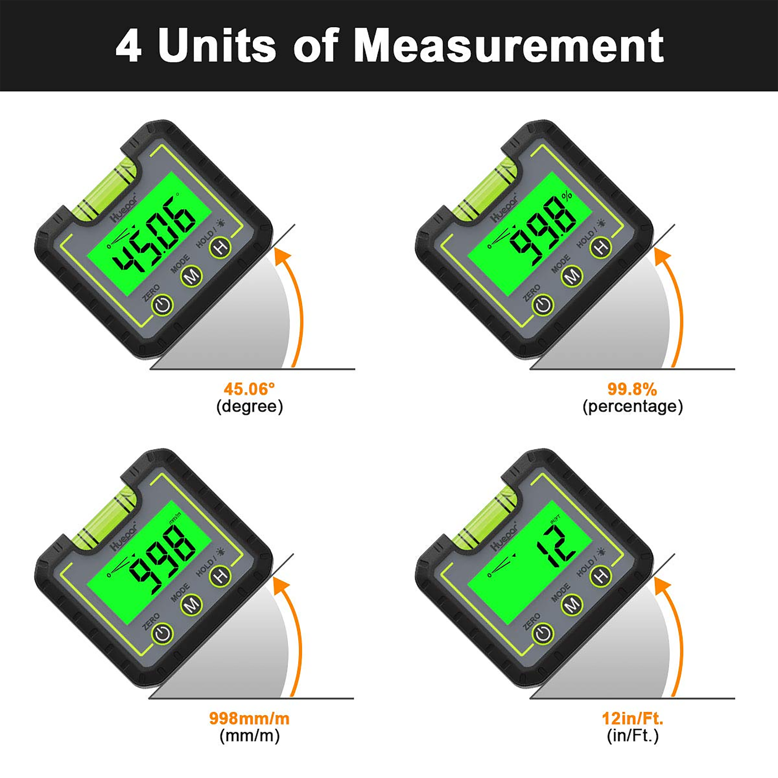 Huepar Digital Angle-Gauge Protractor with Bubble Level in the ...