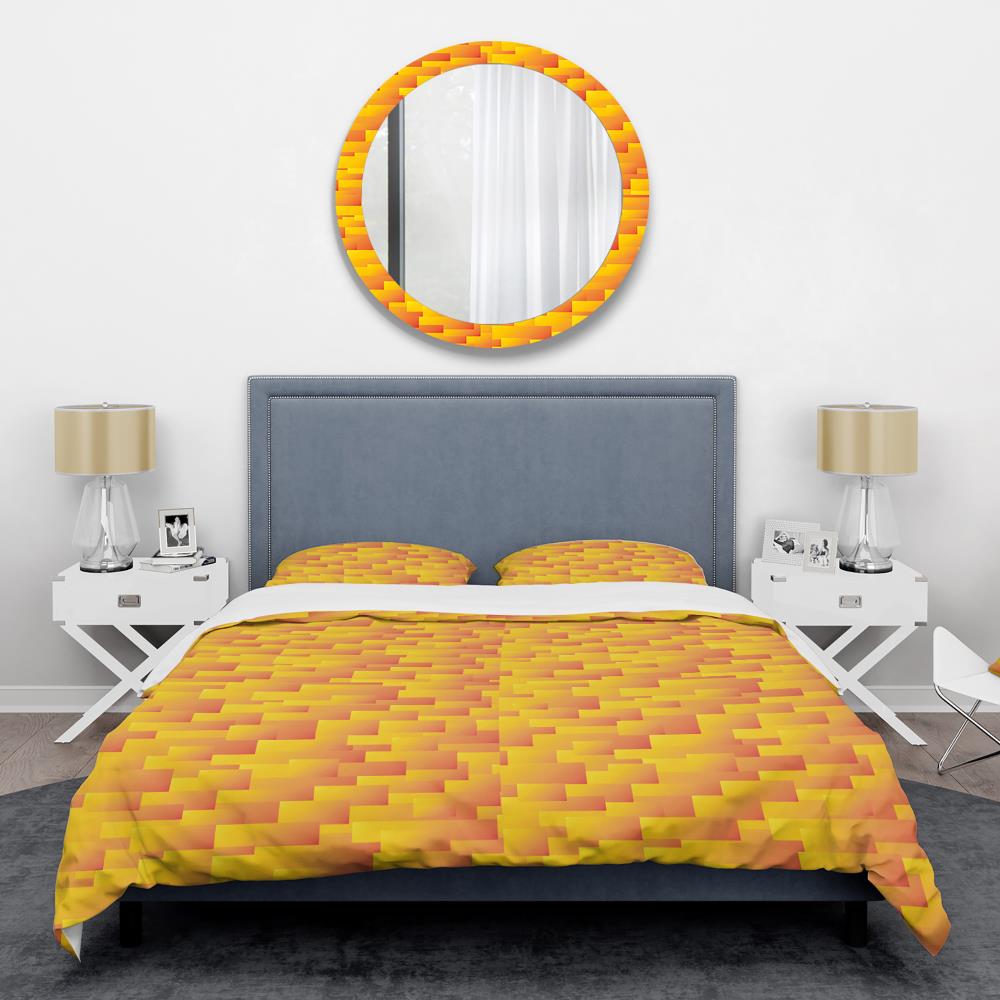 Designart BED24447-T 3 -Piece Yellow Twin Duvet cover Set