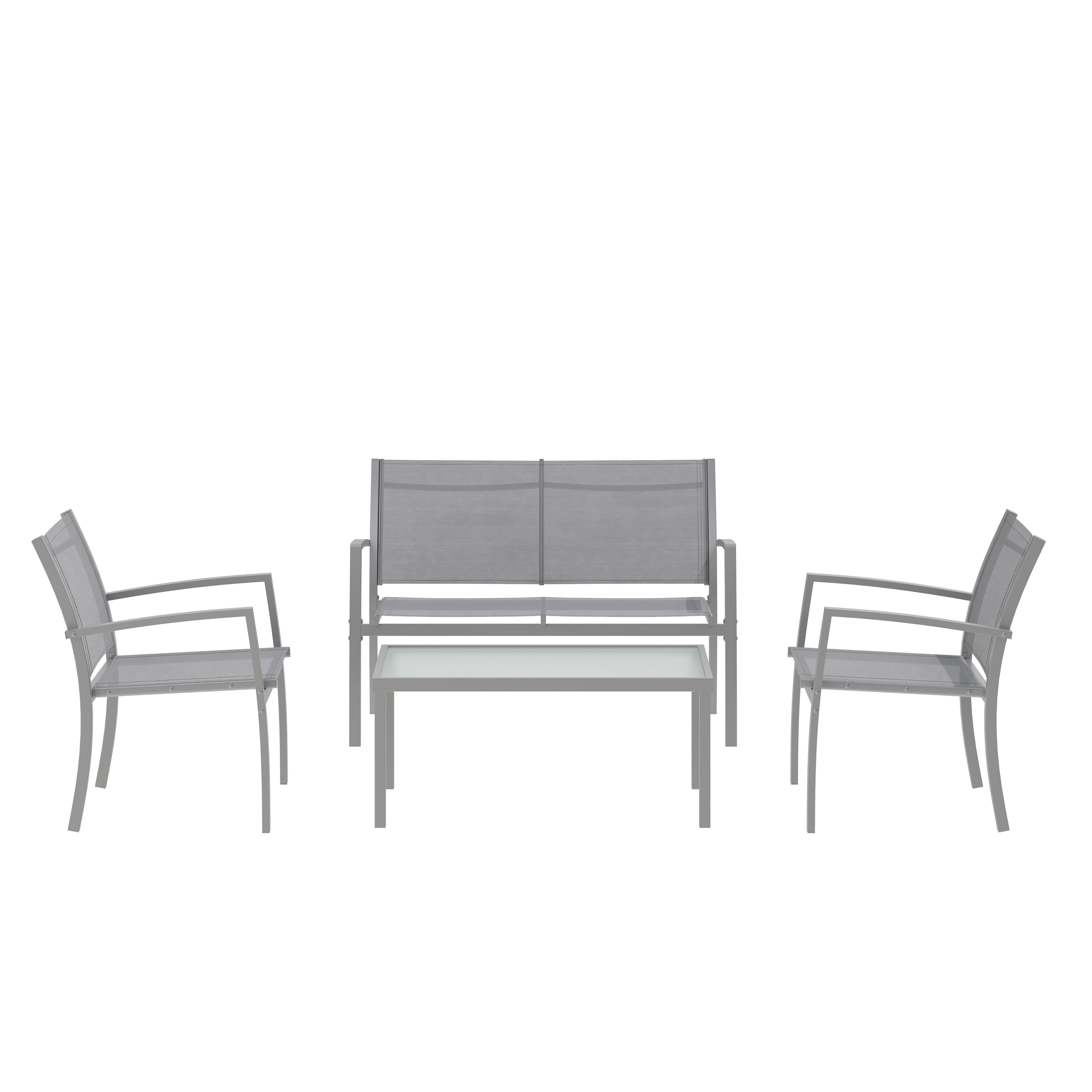 Octans SL2C00026 Cordelia 4 -Piece Patio Conversation Set with Gray