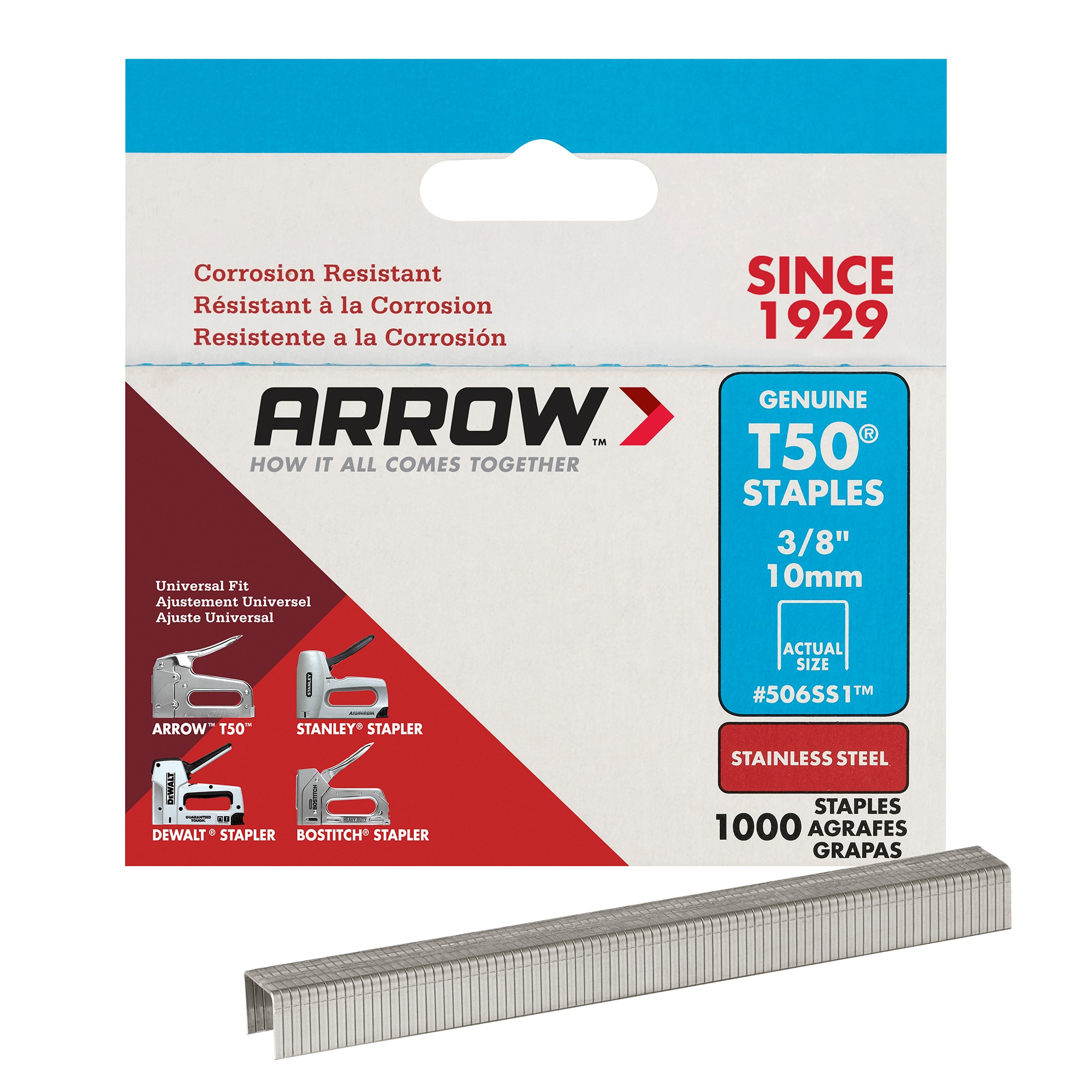 Arrow 3/8-in Leg x 3/8-in Medium Crown Gray 18-Gauge Heavy-Duty