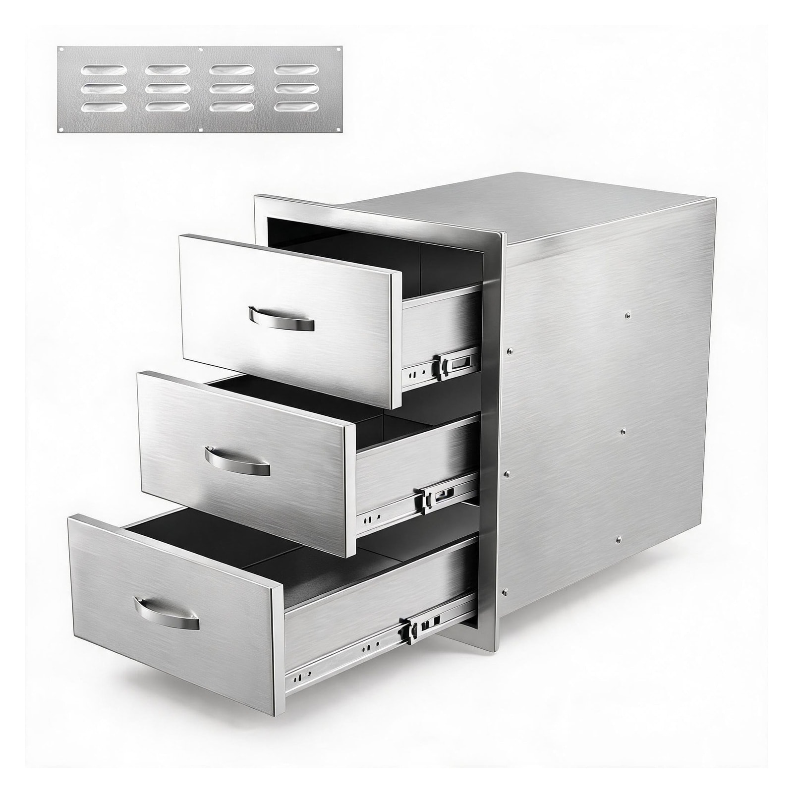LILILIAN FMY  Outdoor Kitchen Drawers 14Wx23D x 21H Flush Mount Stainless Steel Weatherproof Rust Resistant for Patio Grilling Tools and Spices