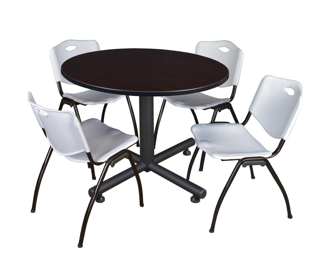 Regency TKB48RNDMW47GY Breakroom Brown 4-Person Training Table (48-in W x 29-in H)