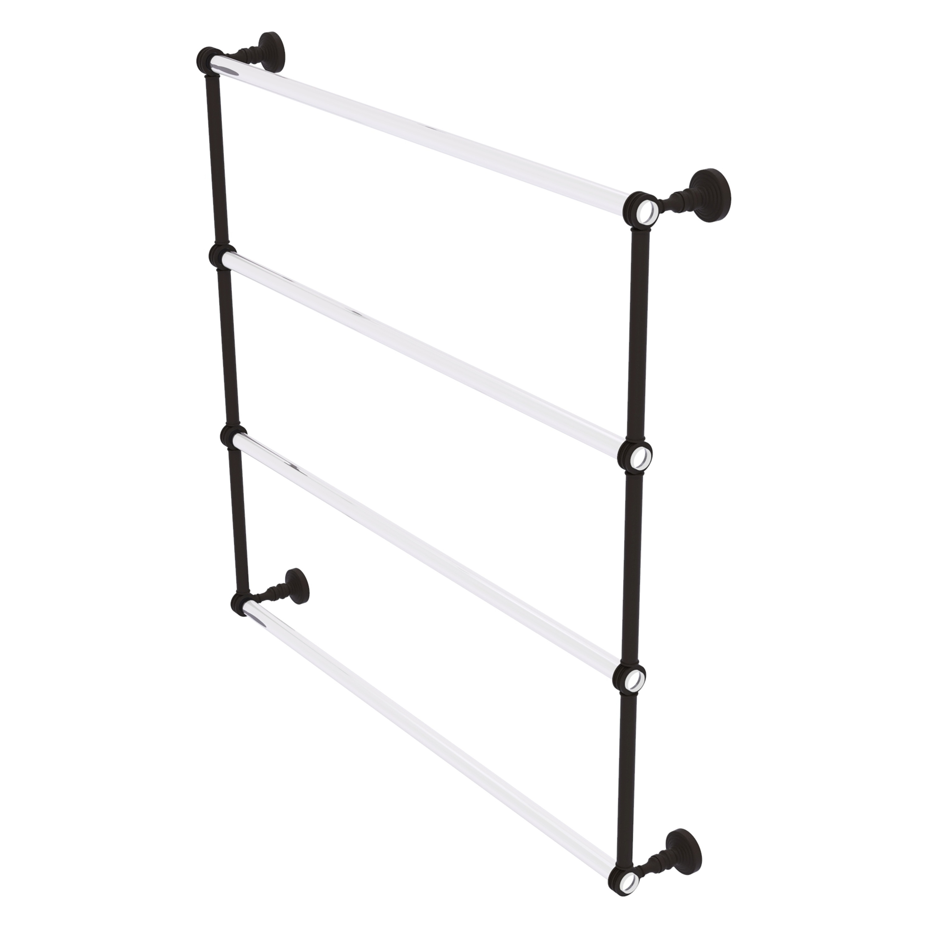 Allied Brass PG-28D-36-ORB Pacific Grove 36-in double Oil Rubbed Bronze Wall mount 4-tier Towel Bar