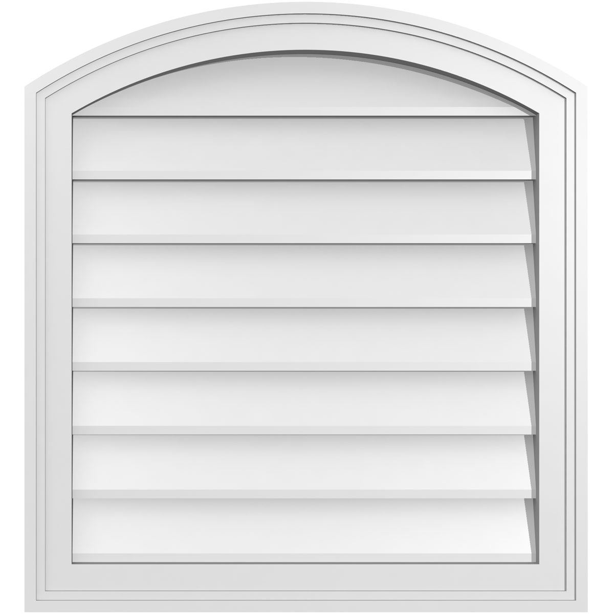 Ekena Millwork GVPAR24X2602SN 24-Inches x 26-Inches Off-white Round top PVC Gable Louver Vent