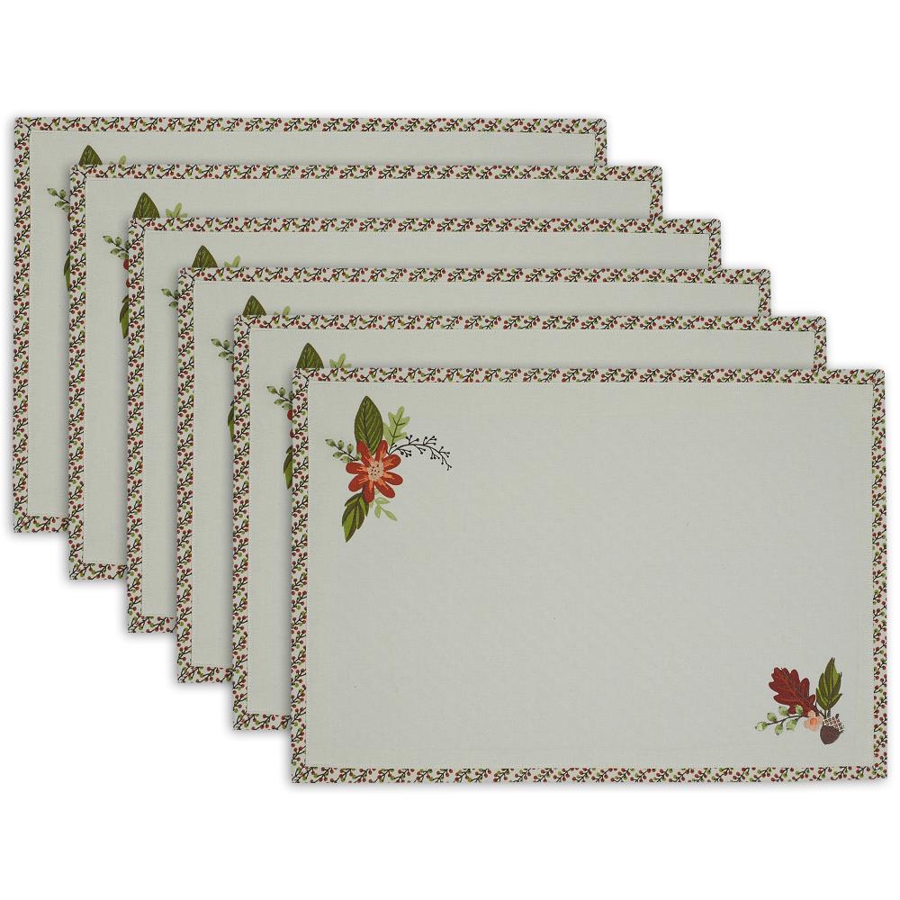 DII CAMZ12038 6-Pack Fall In Love Wicker Rectangle Placemats