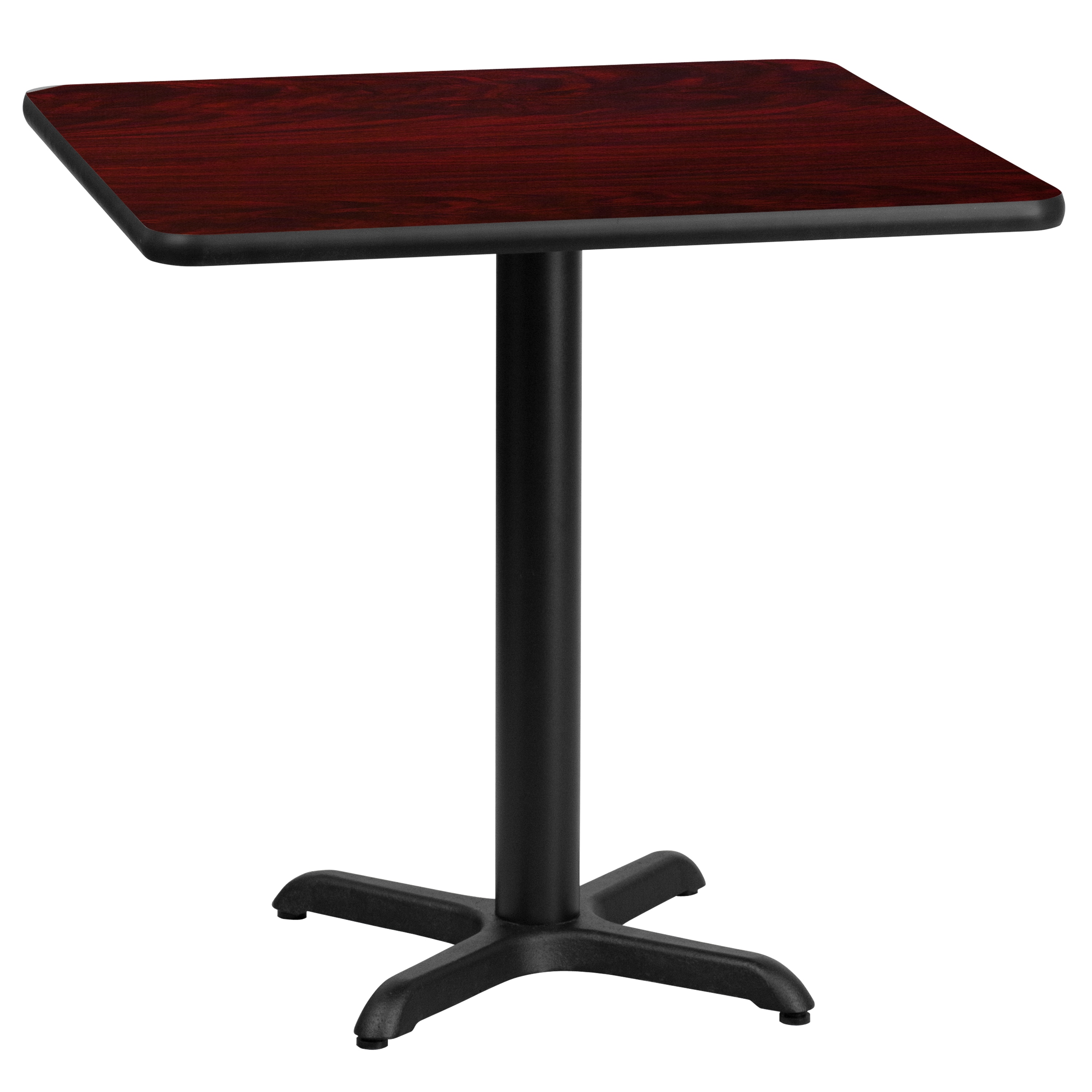 Flash Furniture 889142007074 Mahogany Contemporary/Modern Dining Table, Wood veneer with Black Metal 24-Inches L x 31.13-Inches H