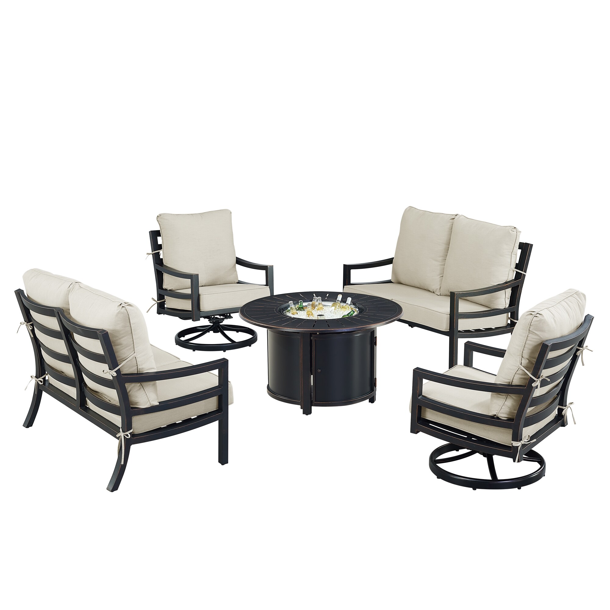 Oakland Living HUDSON2LS2CHNOBULGCU Patio-Conversation-Sets - View #4