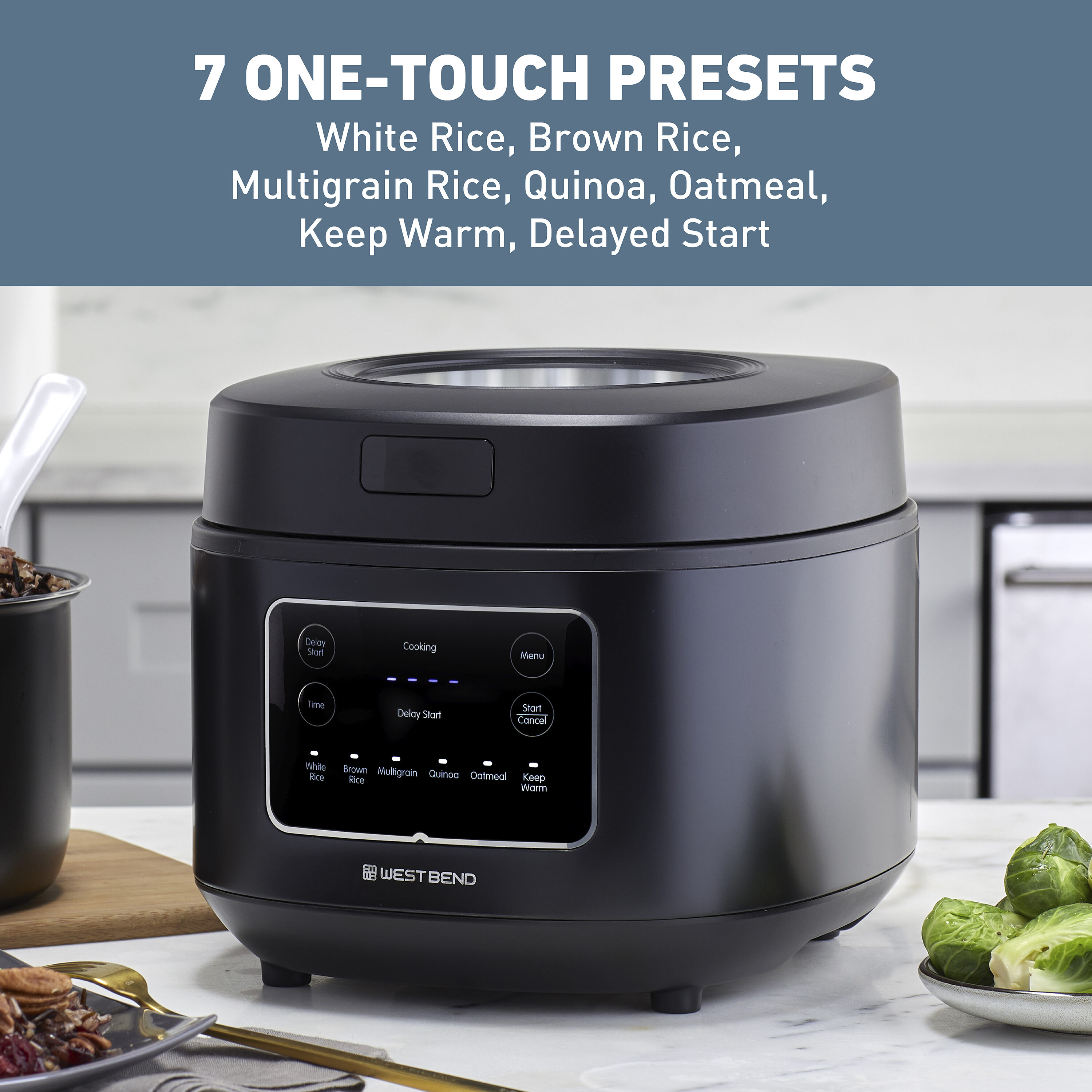 Rice Cooker, 6-In-1 Stainless Steel Multifunctional Rice Cooker, 2 Quarts,  8 Cups Cooked (4 Cups Uncooked), Brown Rice, Quinoa And Oatmeal, 6  One-Touch Programs