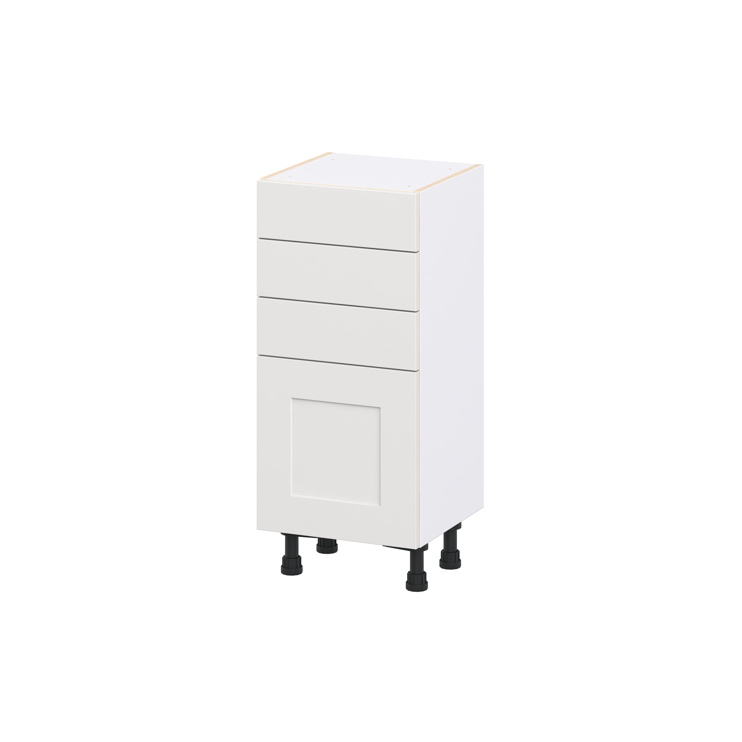 Hugo&Borg DSB1514C(L/R)-JO Jolie 15-in W x 34.5-in H x 14.75-in D Warm White 3 -Drawers Base Fully assembled Cabinet Flat Panel Shaker