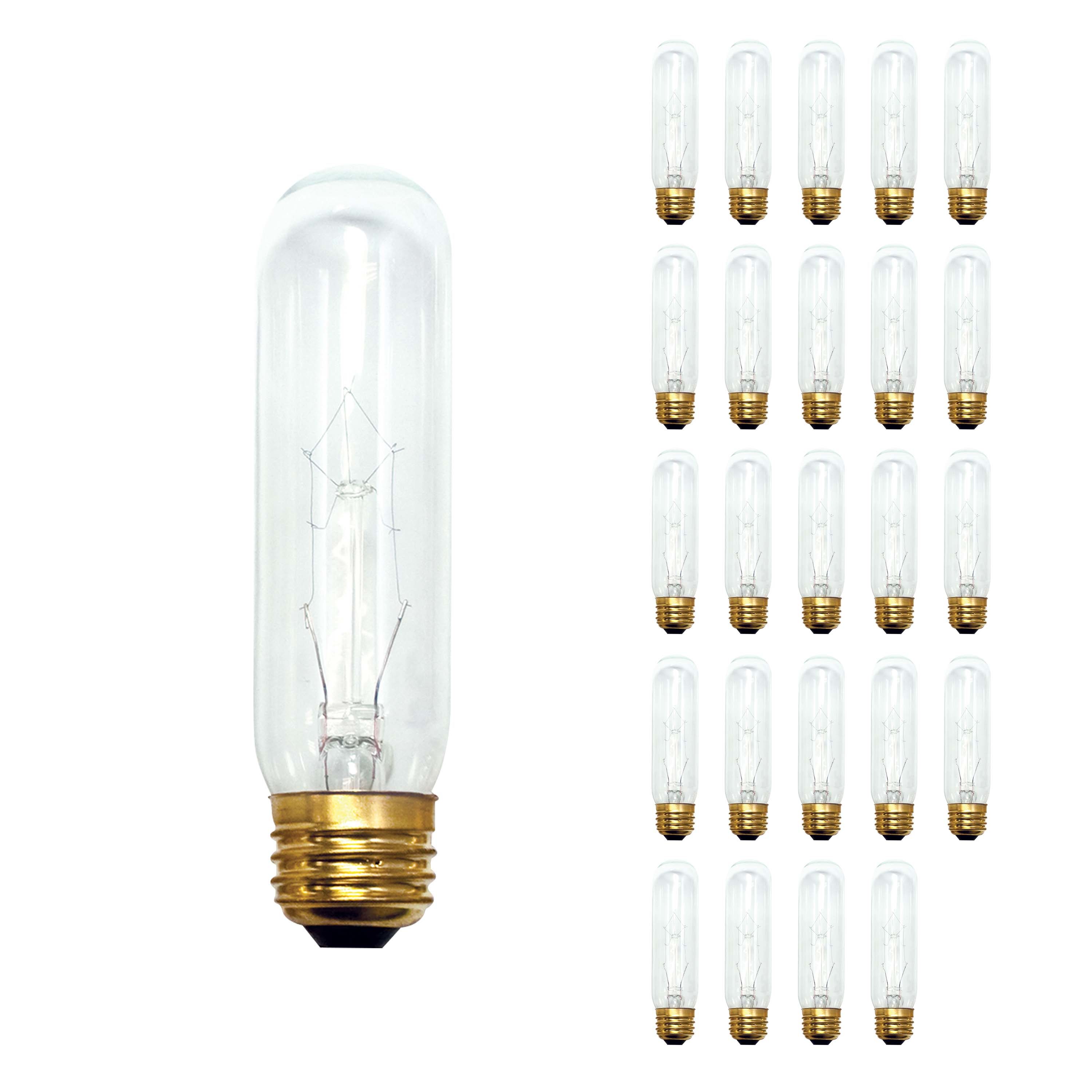 Sylvania T10 Tubular Clear Incandescent Light Bulb 15W Warm White E26 2 Pack 
