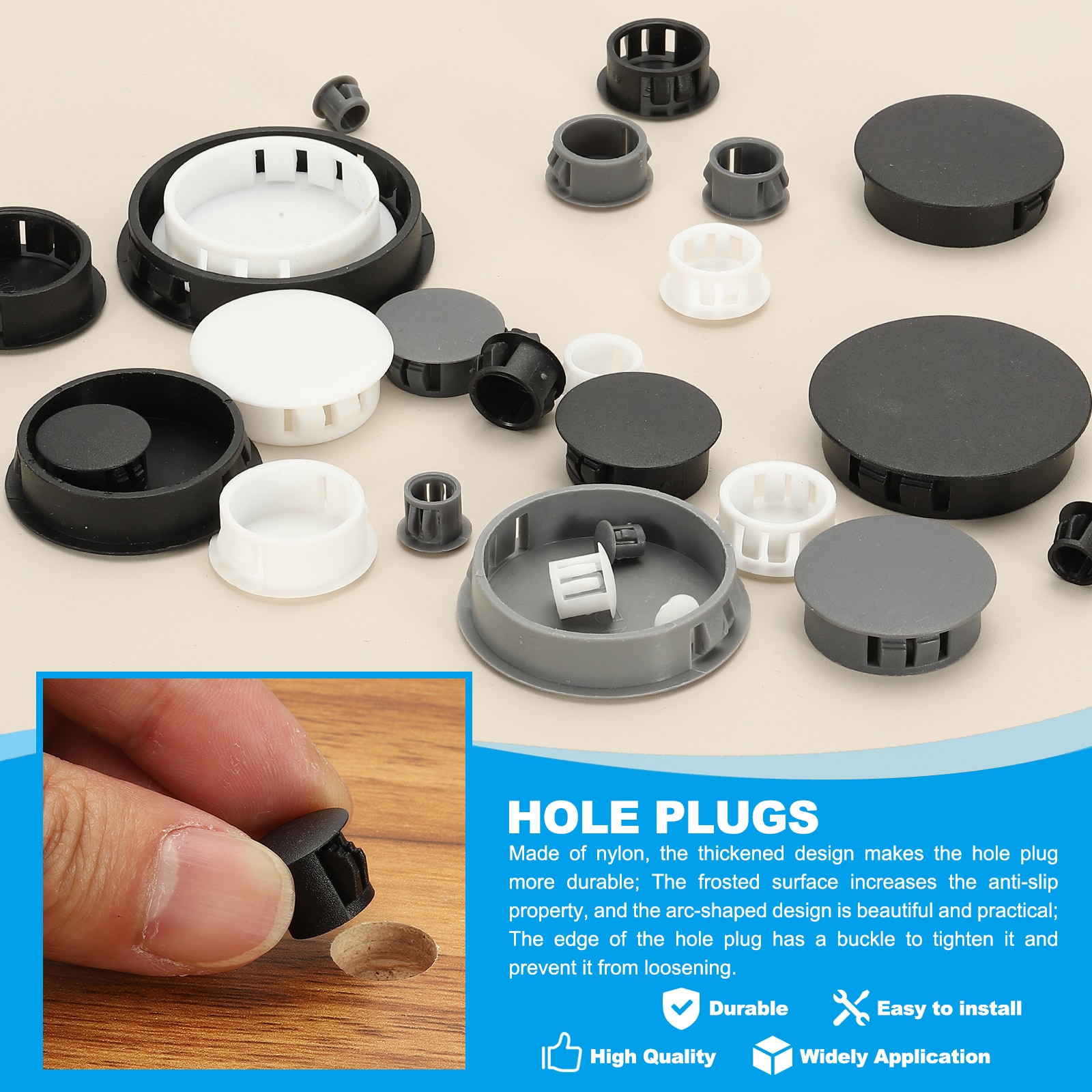 PATIKIL Plastic Hole Plugs 48pcs 2/9 inch(6mm) Plastic Plugs Screw Hole ...