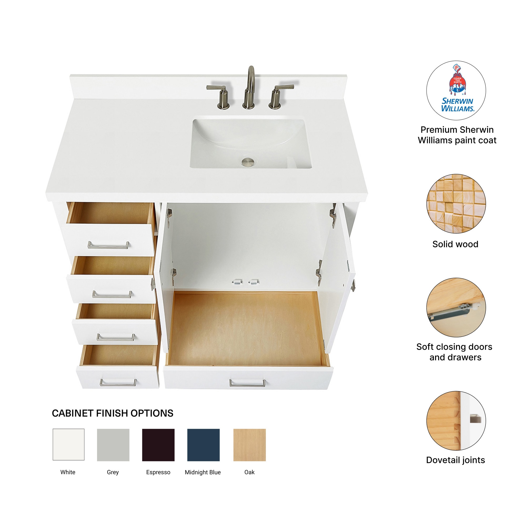ARIEL A043SRWQRVOWHT Bath-Vanity-Combo - View #4
