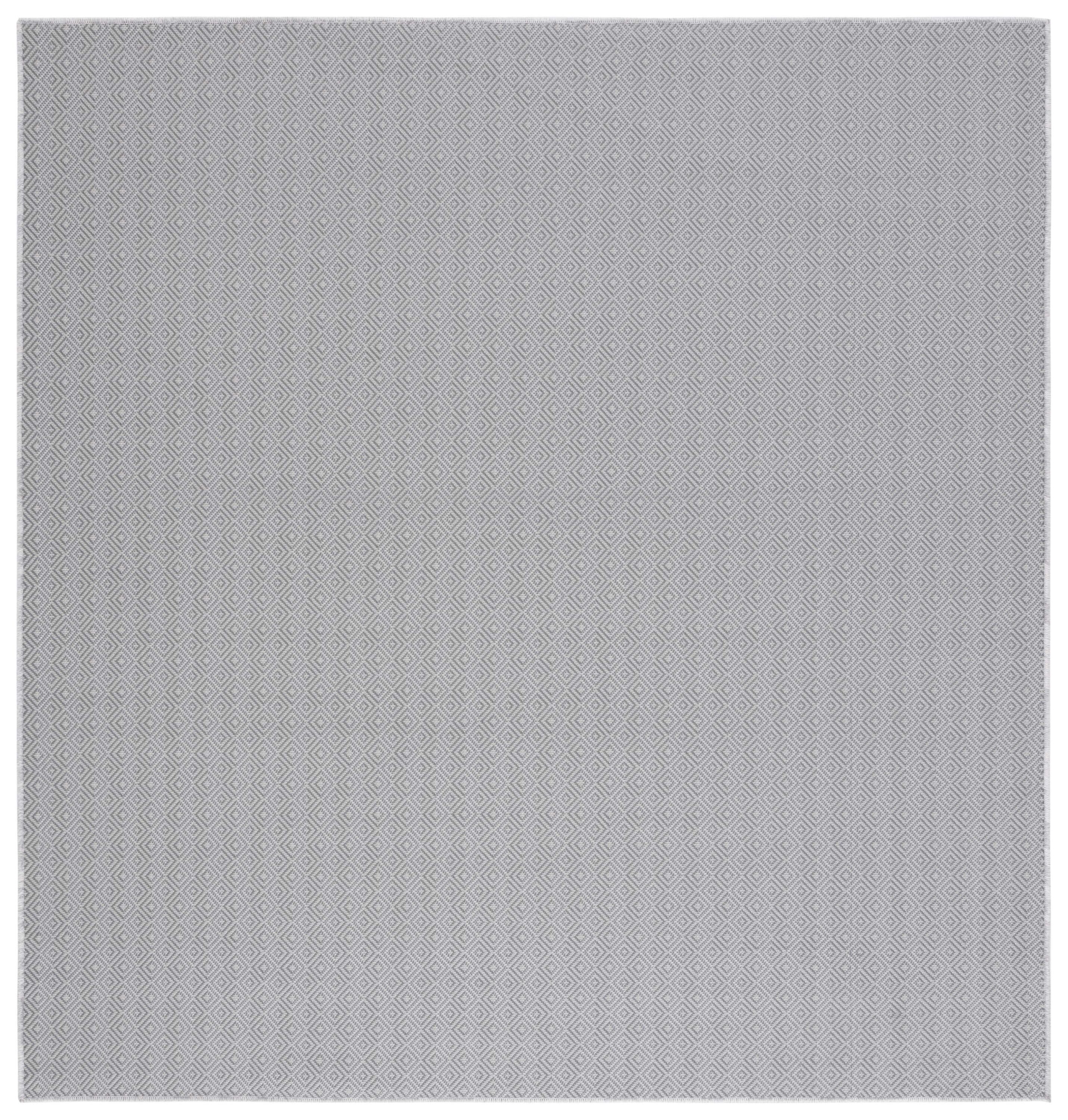 Safavieh HTN230F-7SQ 6 x 6 (ft) Loomed Polyester/Polypropylene Gray Square Indoor/Outdoor Geometric Mid-Century Modern Area rug