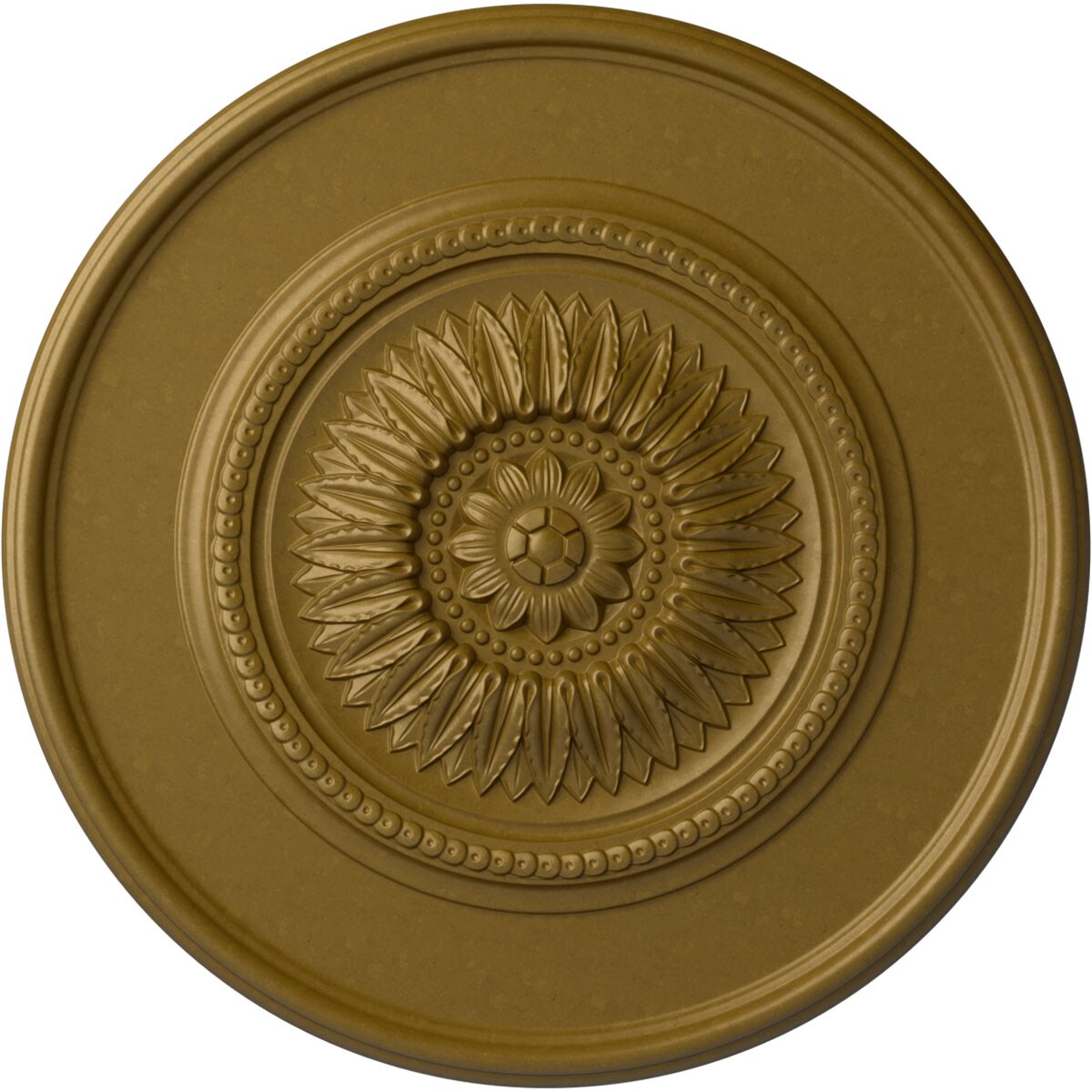 Ekena Millwork CM41FLGLS Large Floral 41.125-in W x 41.125-in L Painted Gold Polyurethane Whole Ceiling Medallion