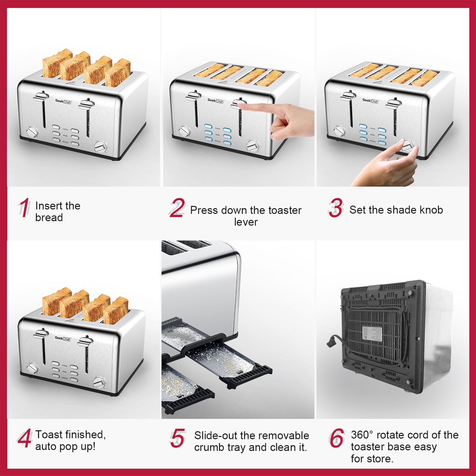 CASAINC WFCGBKB-1A toasters - View #3