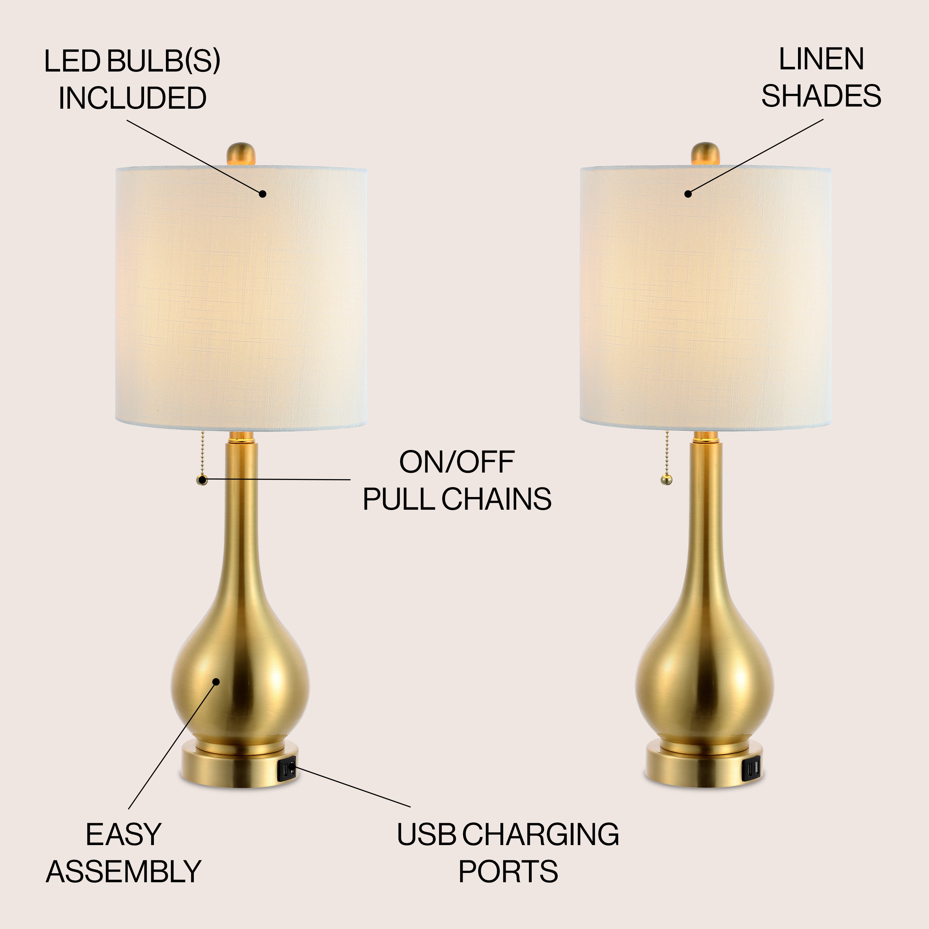 JONATHAN  Y JYL1127C-SET2 Table-Lamps - View #3