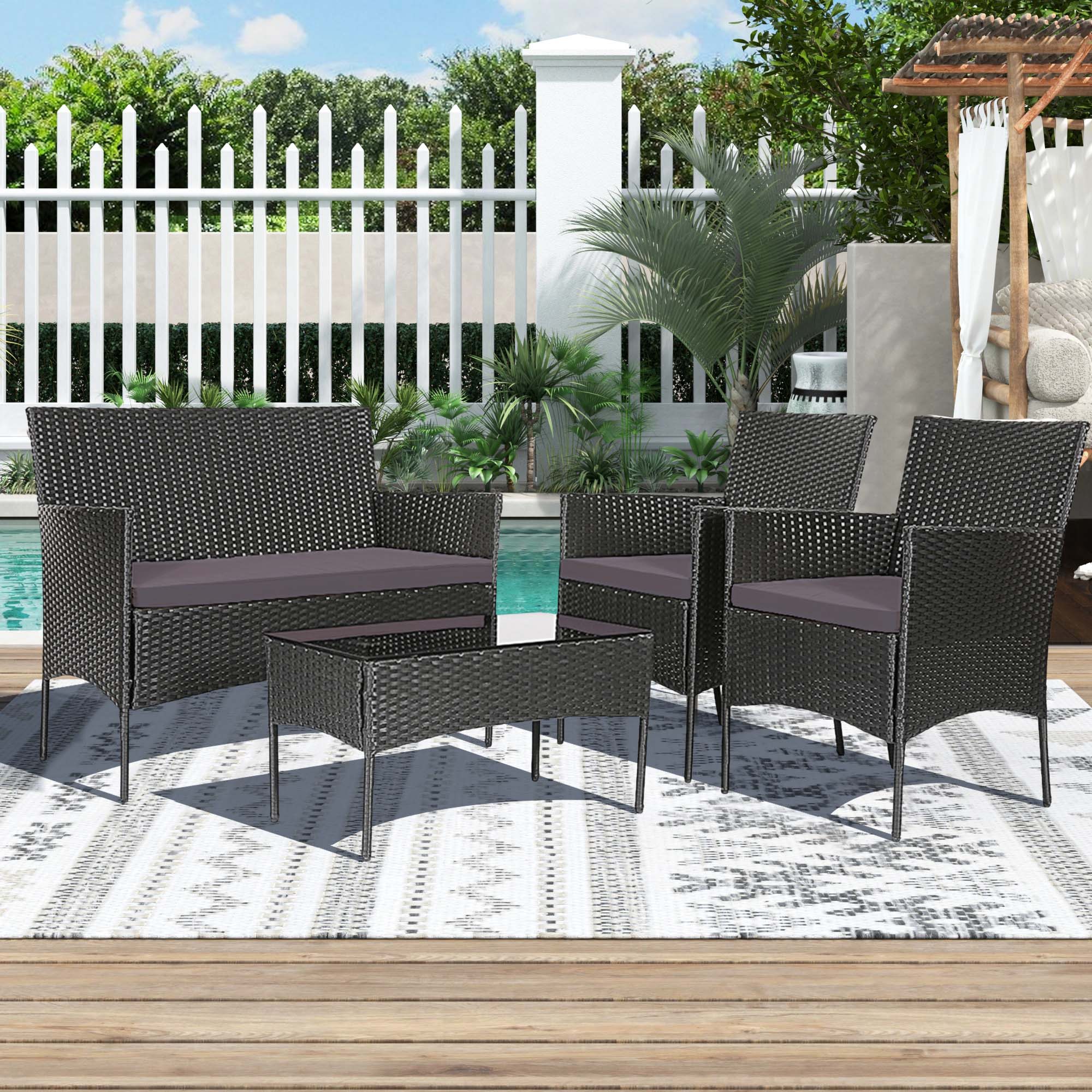 WELLFOR OUJ65357WH-GR Patio-Conversation-Sets - View #4