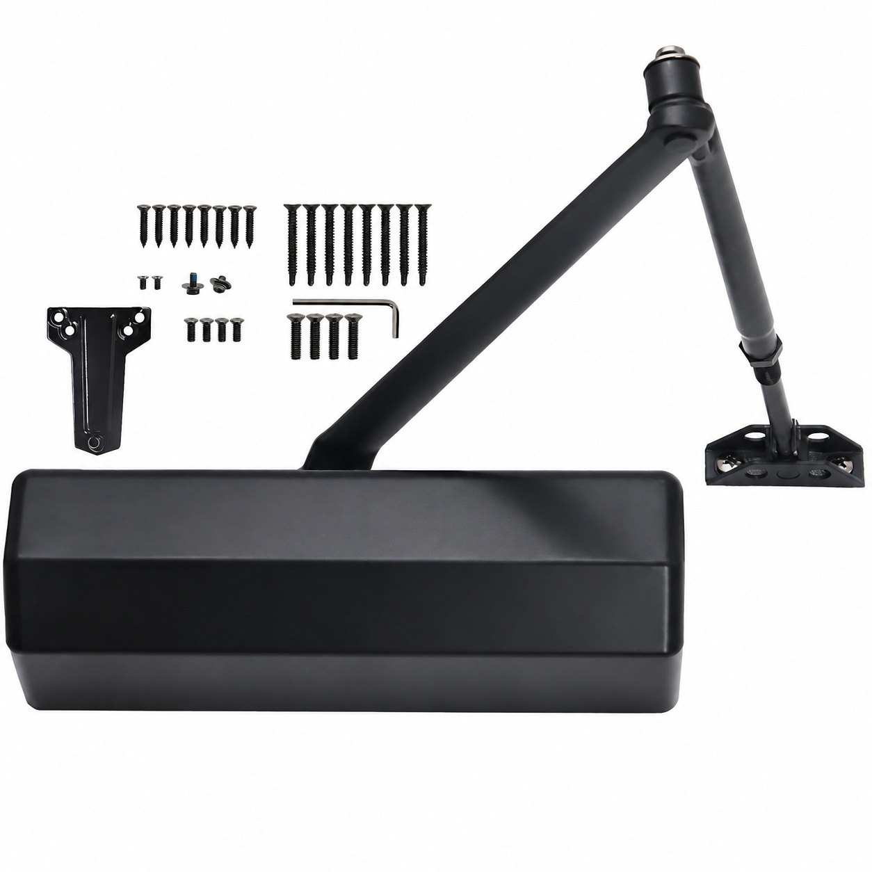 KHKFY  Automatic Door Closer Commercial Heavy Duty Adjustable Size One to Six Hydraulic Door Closer for High Traffic Doors Matte Black