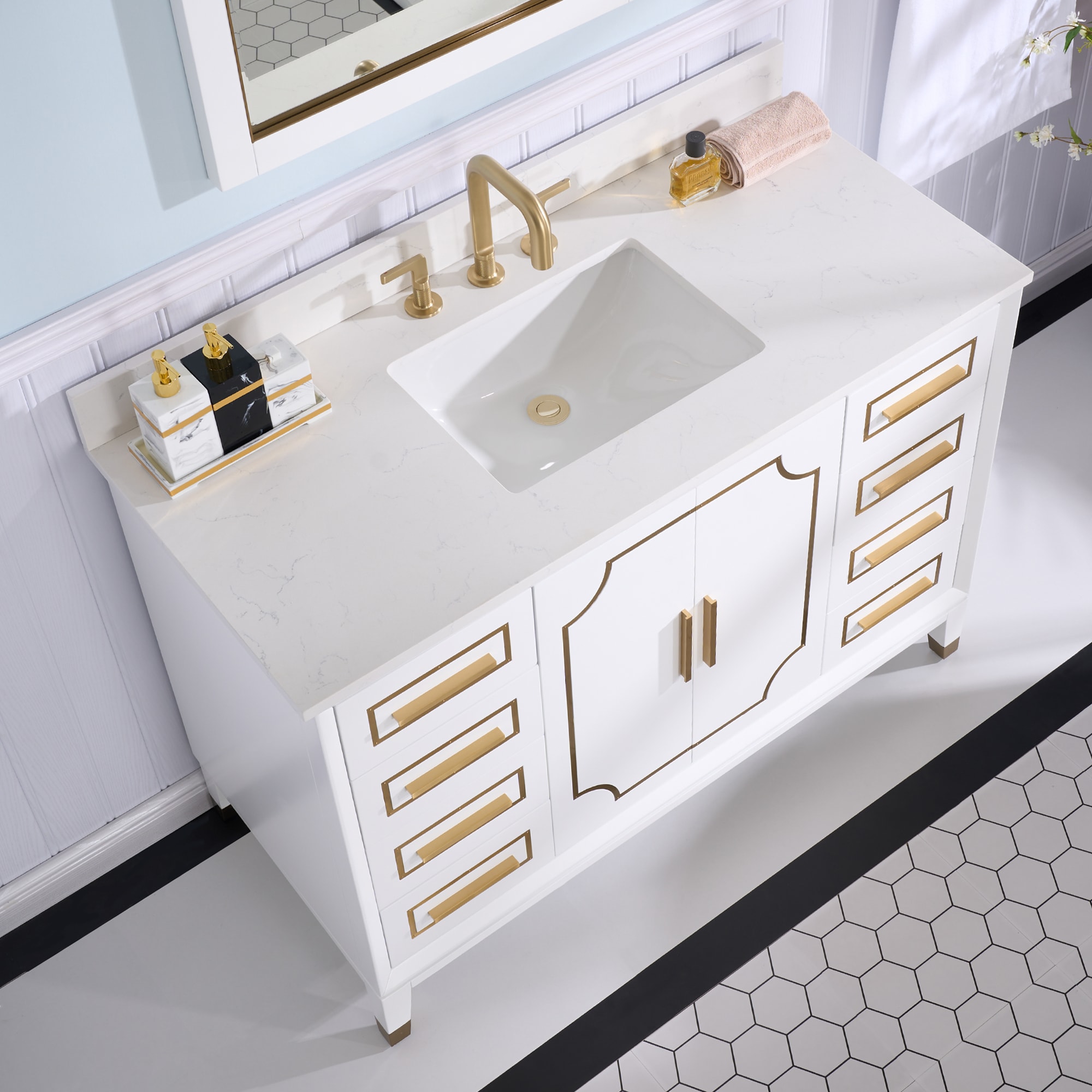 WELLFOR MELODY48QZ-WT Bath-Vanity-Combo - View #15