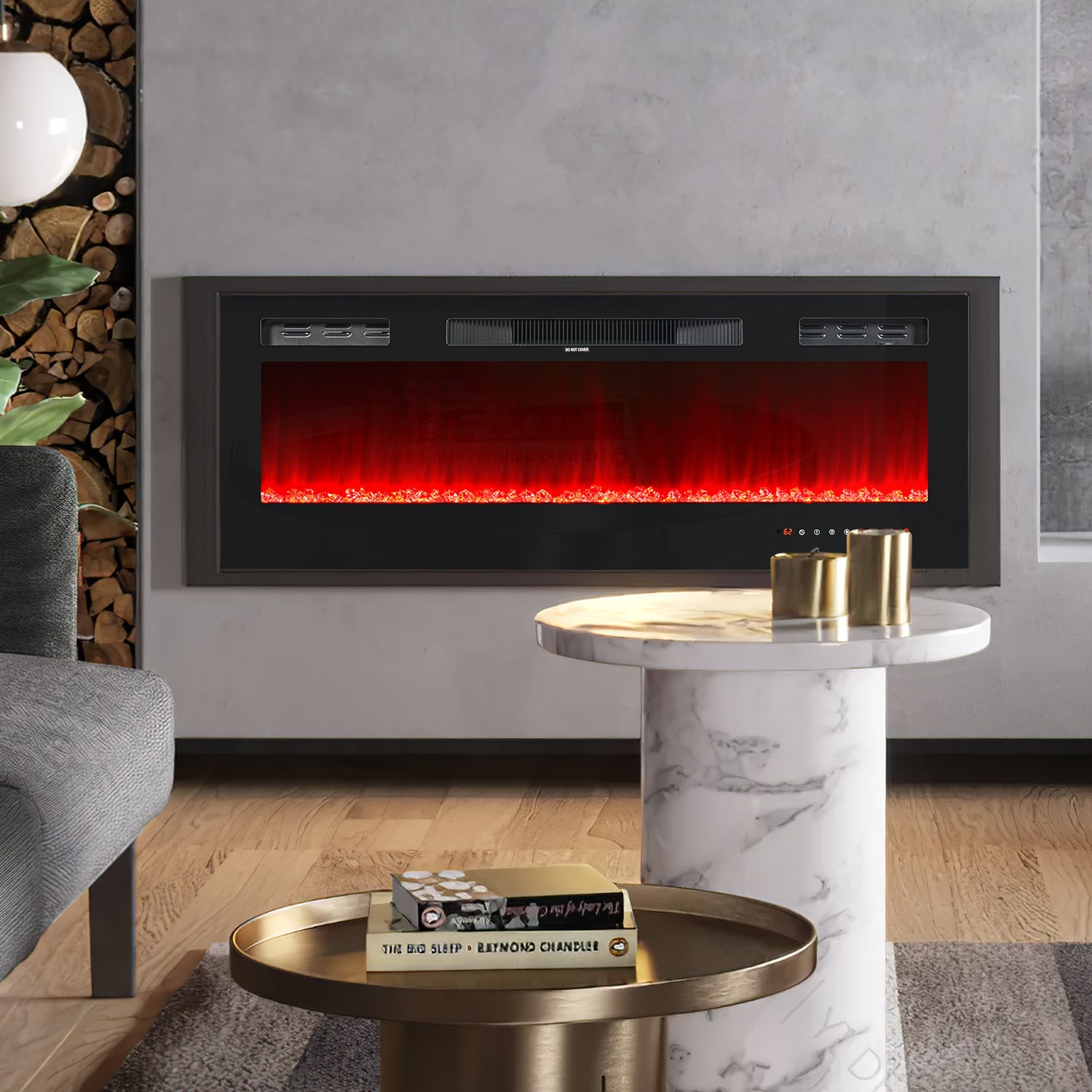 AOXUN 50-in W Black LED Electric Fireplace H20018 Sansujyuku sansujyuku.com