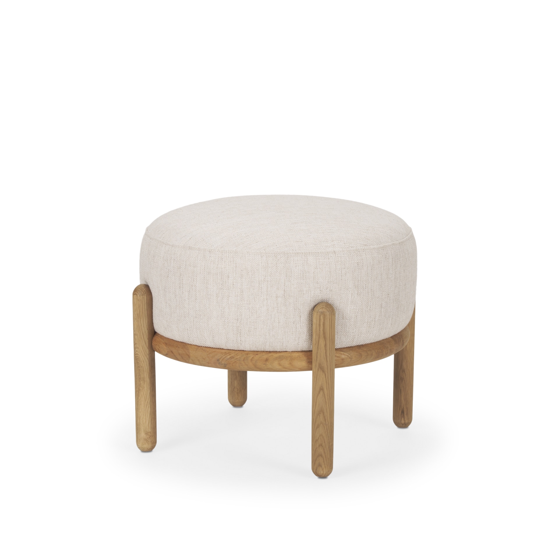 Mercana 70571 Farmhouse Cream Round Ottoman