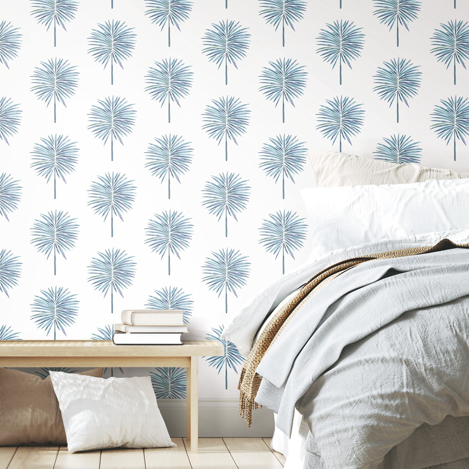 RoomMates RMK12054RL 28.29-Sq. Feet Blue/Green Vinyl Ivy/Vines Self-adhesive Peel and Stick Wallpaper